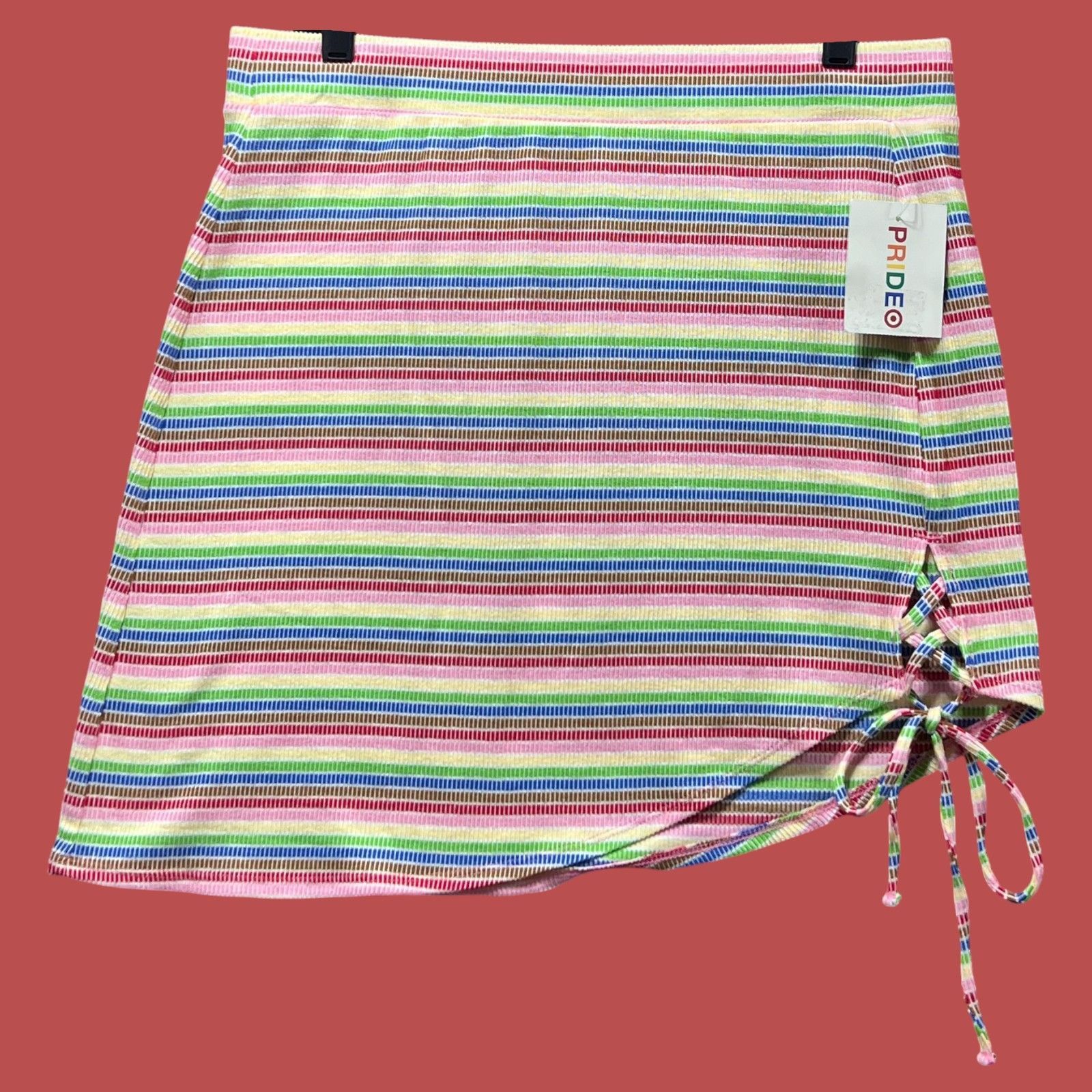Other Pride - Women's Mid-Rise Mini Asymmetrical Skirt Rainbow Str Size 32" / US 10 / IT 46 - 3 Thumbnail