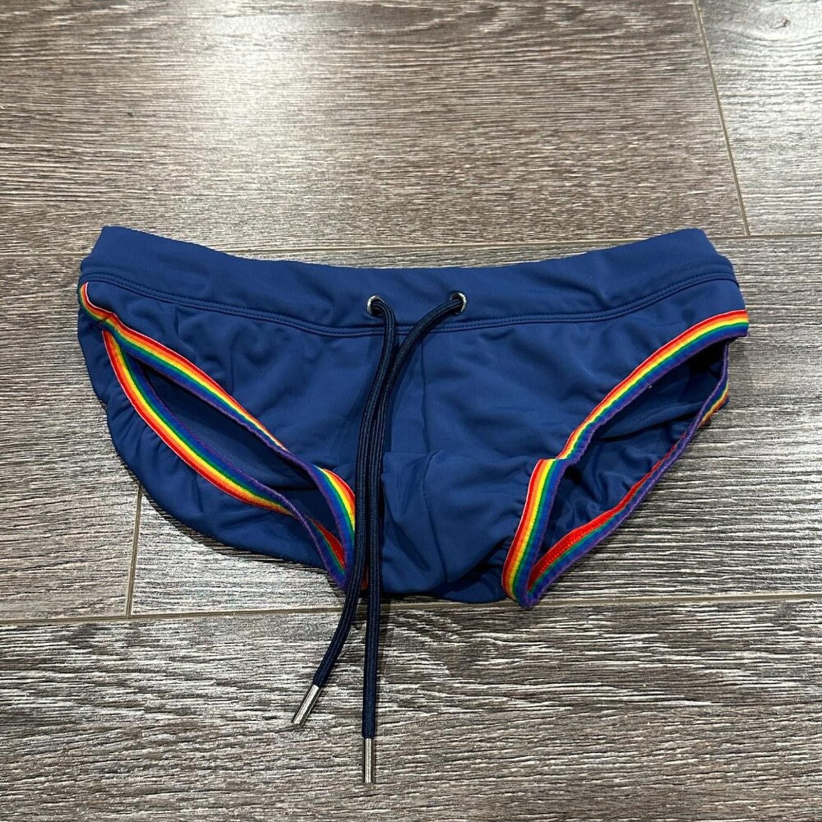 Other 2(X)IST Men’s Swim Brief – Size Small – Navy with Rainbow Size US 30 / EU 46 - 3 Thumbnail