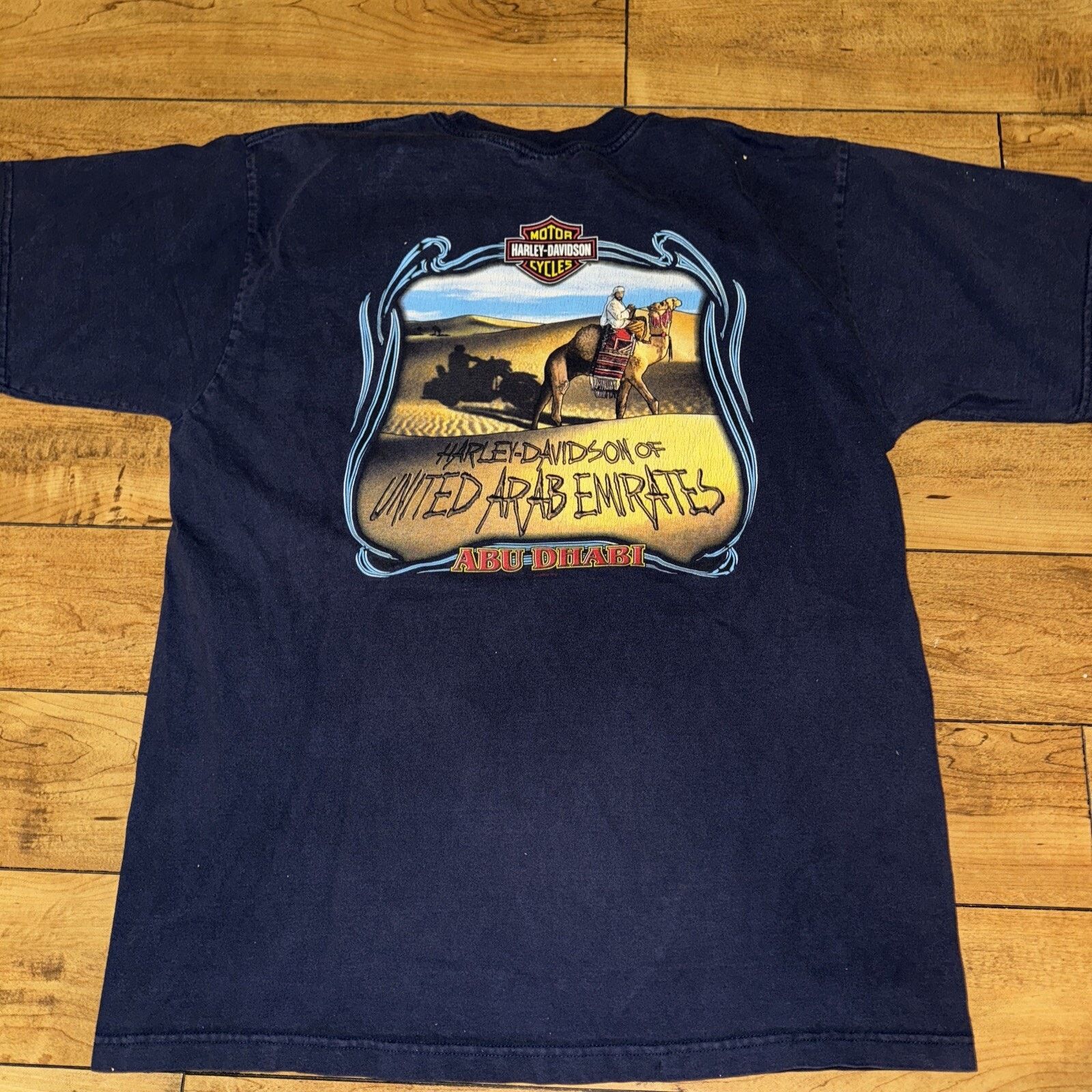 Harley Davidson Harley Davidson T-Shirt Navy Blue XL 21.5x28.5 Abu Dhabi Y2K Size US XL / EU 56 / 4 - 6 Thumbnail