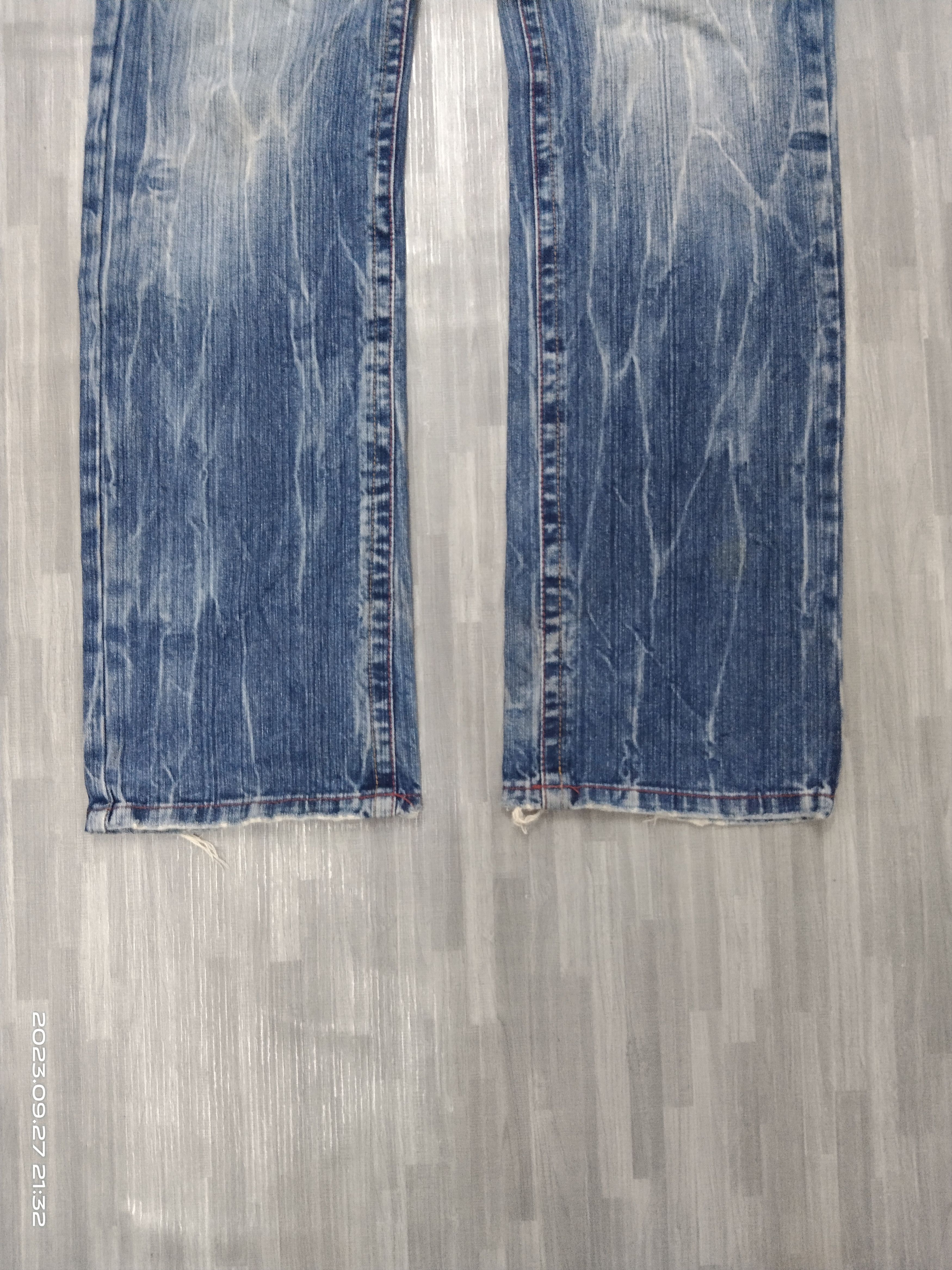 Japanese Brand DiSTRESSED WASHED BLUE LIMITED EDITION RAW B.S Size US 31 - 6 Thumbnail