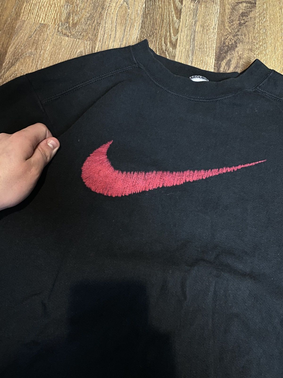Nike × Vintage 80s Nike Vintage Sweatshirt Center Logo Y2K 90s Rare Size US XL / EU 56 / 4 - 2 Thumbnail