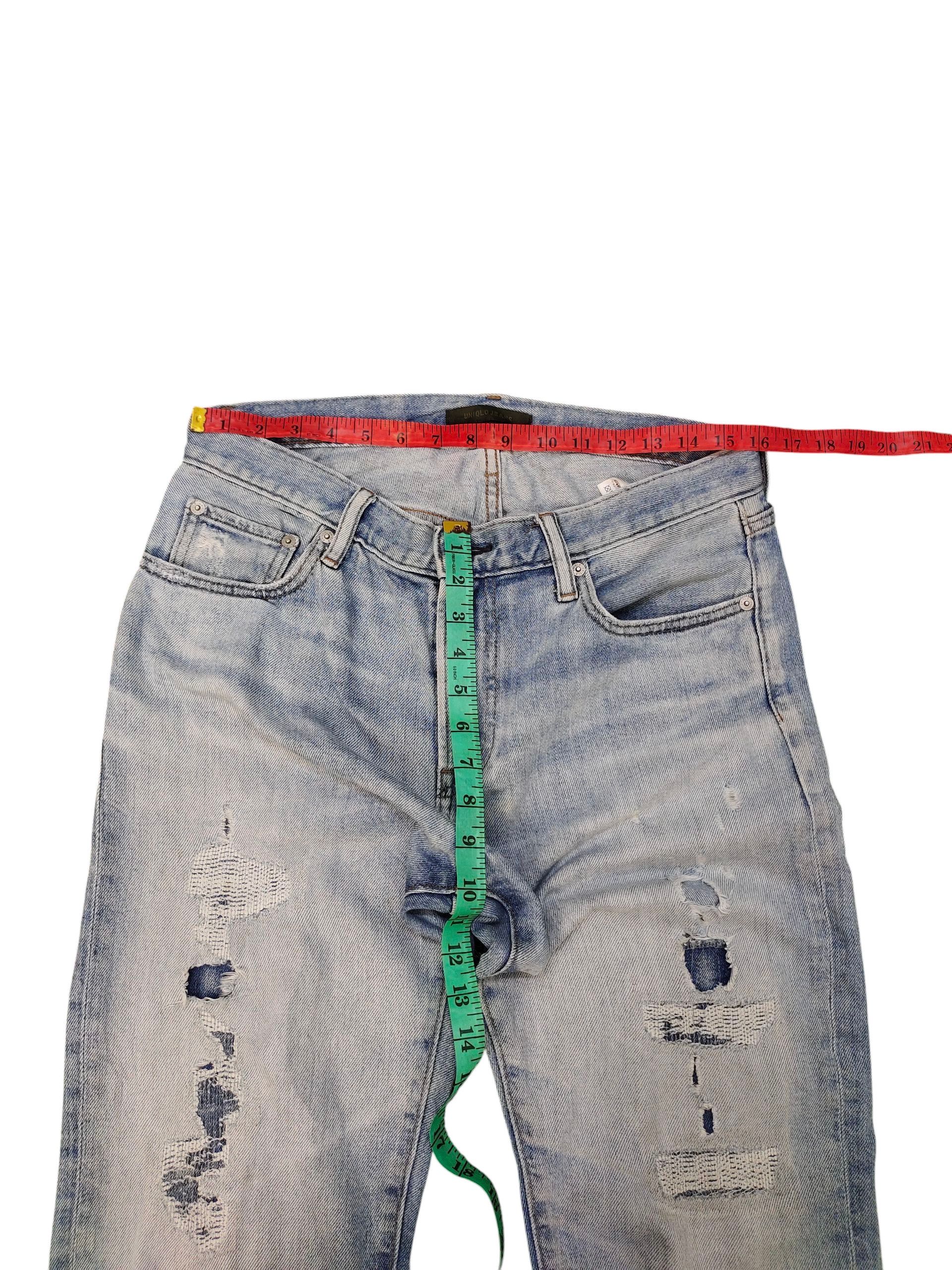 Uniqlo Vintage Y2k Uniqlo Japan Clawmark Distress Faded Denim Jeans Size US 32 / EU 48 - 14 Thumbnail
