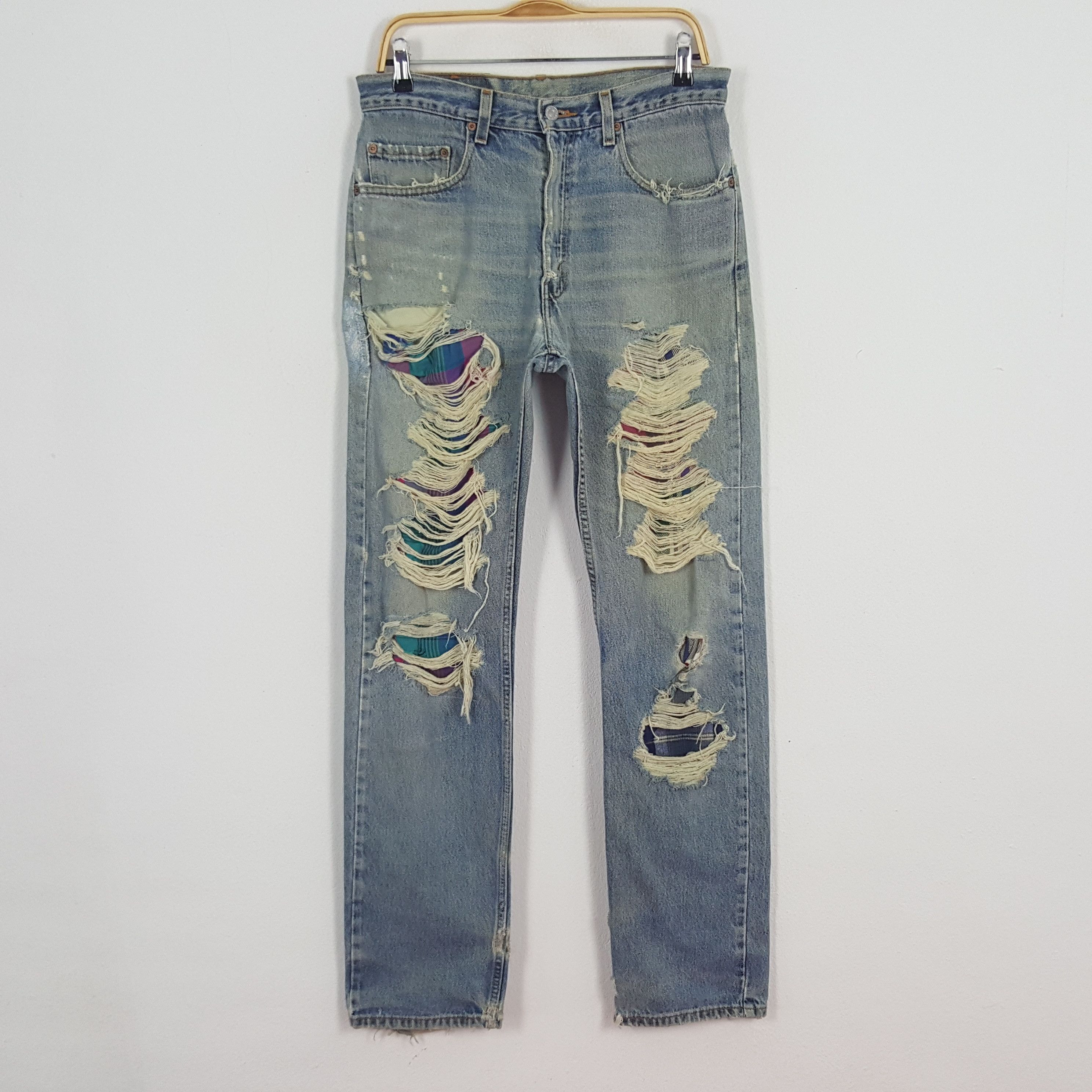 Levi's × Vintage Vintage Levis 505 Distressed Denim Jeans Size US 32 / EU 48 - 1 Thumbnail