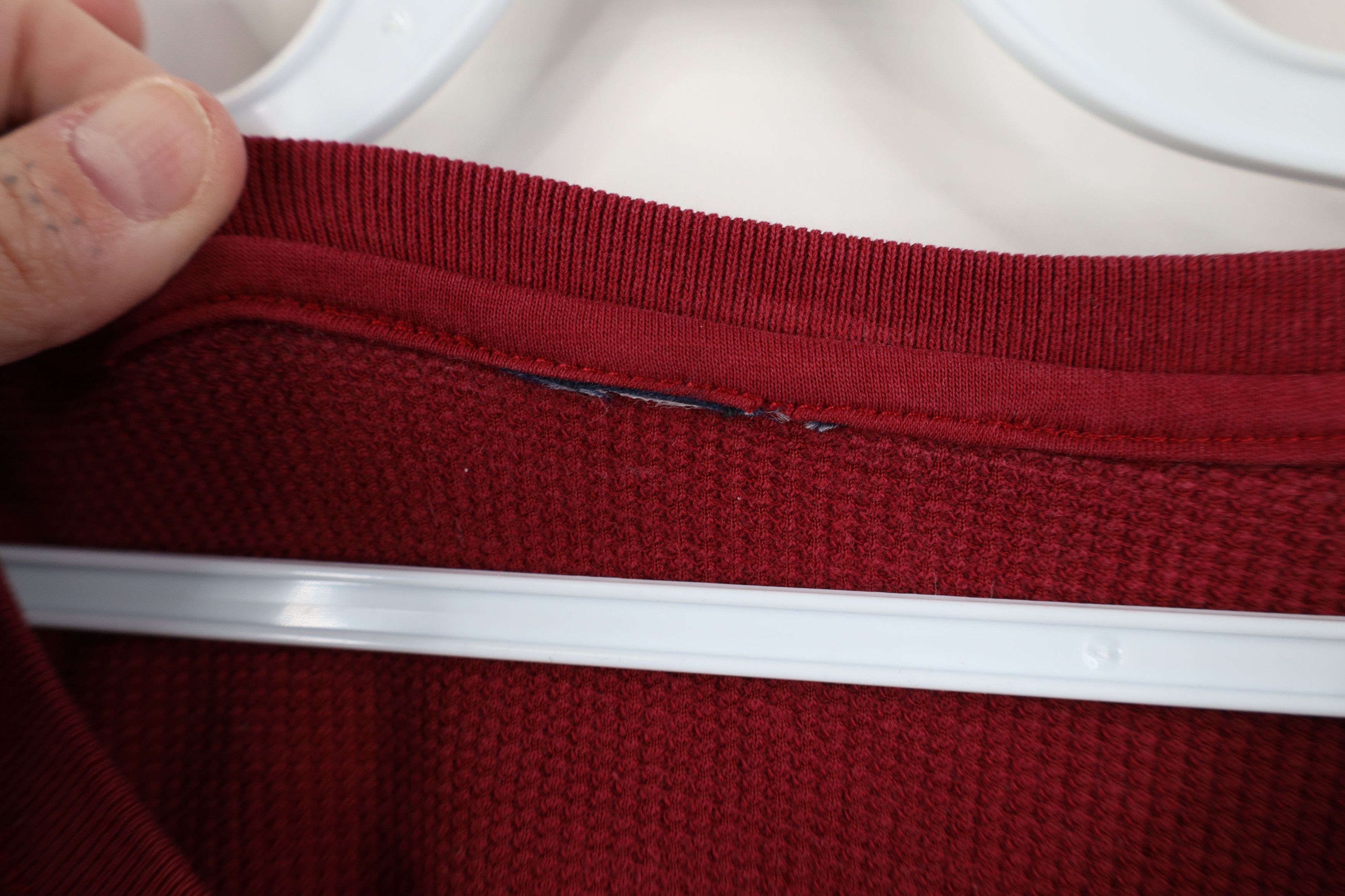 Vintage Vintage 90s Streetwear Waffle Knit Henley T-Shirt Red Size US M / EU 48-50 / 2 - 5 Thumbnail