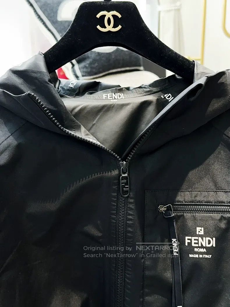 Fendi Fendi Black Long Sleeve Short Zip-up Hooded Jacket Size M / US 6-8 / IT 42-44 - 4 Thumbnail