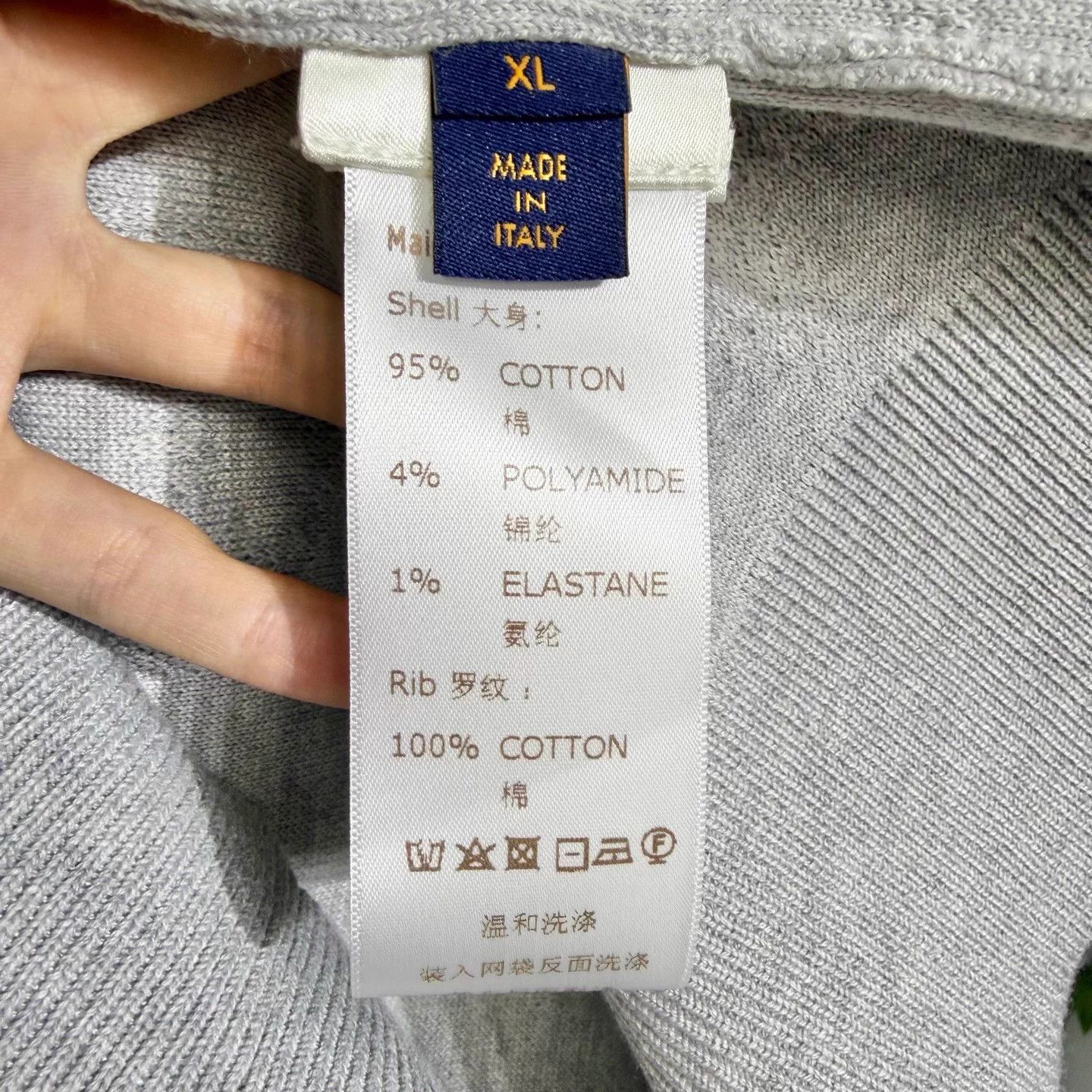 Louis Vuitton LV SS26 Gray 3D Embossed Logo Knit Sweater XL Size US XL / EU 56 / 4 - 4 Thumbnail