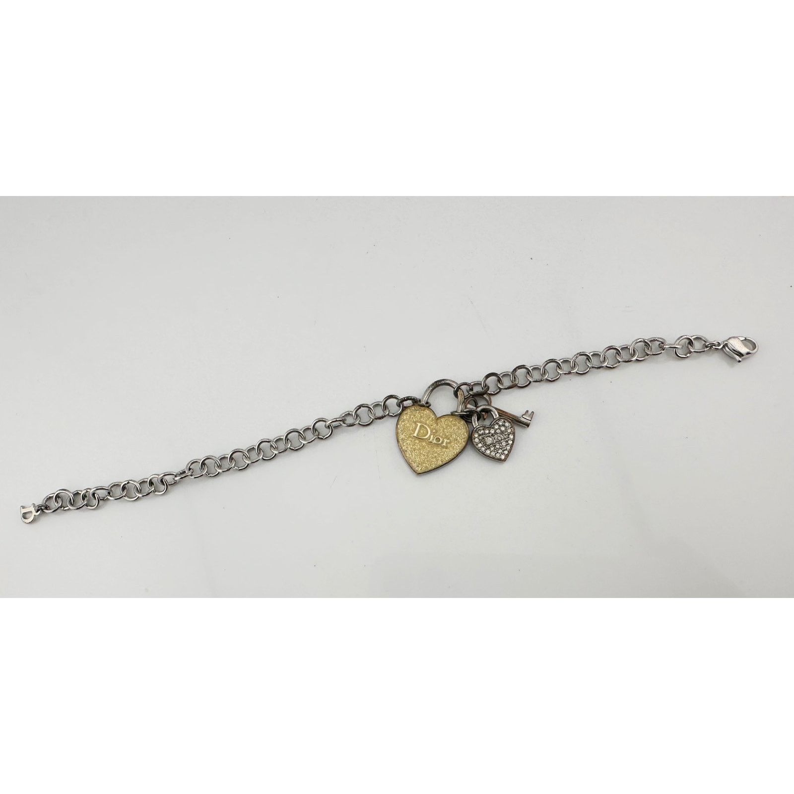 Dior Christian Dior Silver Hear and Key Charm Bracelet Size ONE SIZE - 13 Thumbnail