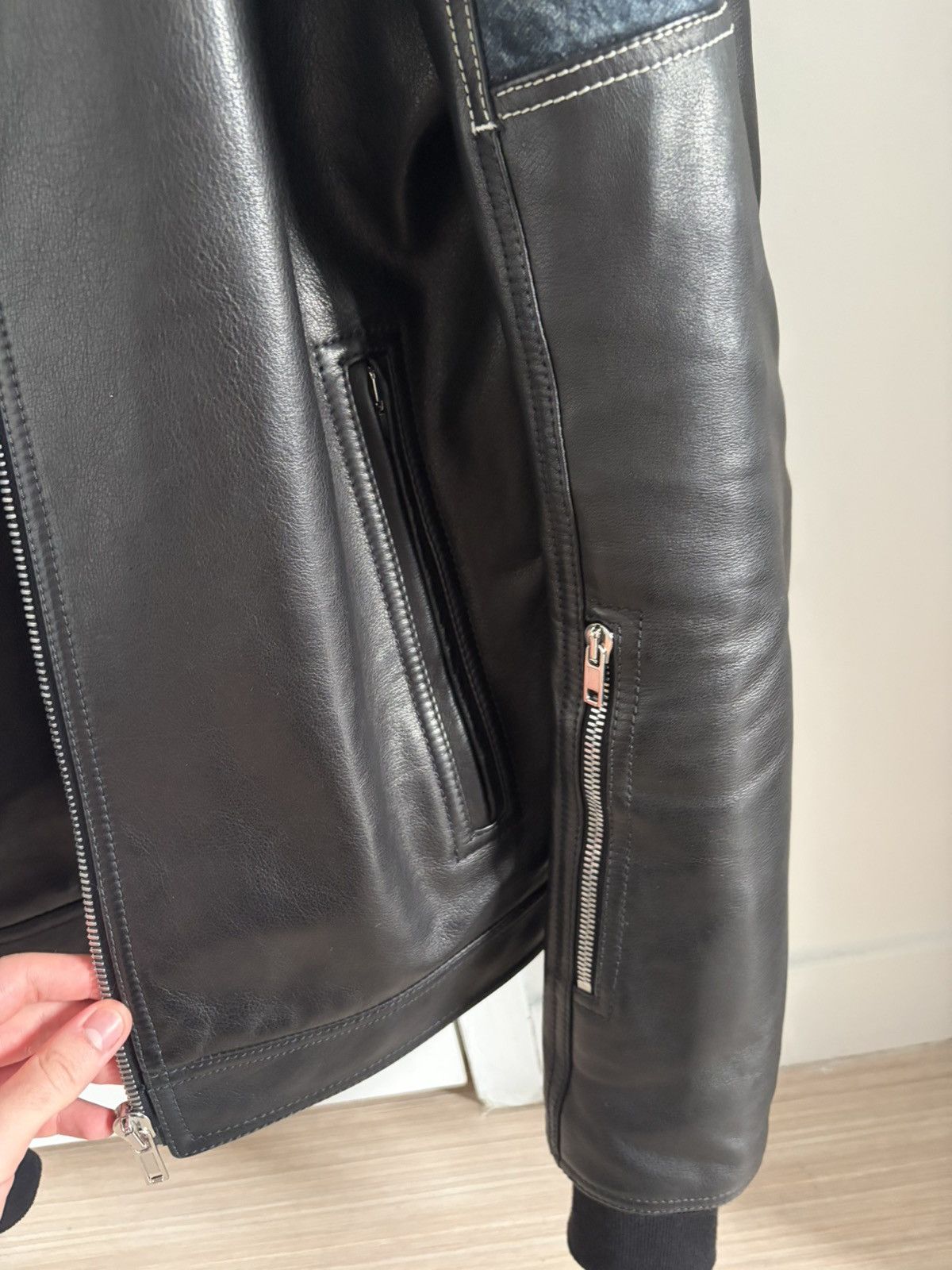 Rick Owens Rick Owens S/S 19 “Babel” Leather & Denim Bomber Jacket Size US M / EU 48-50 / 2 - 3 Thumbnail