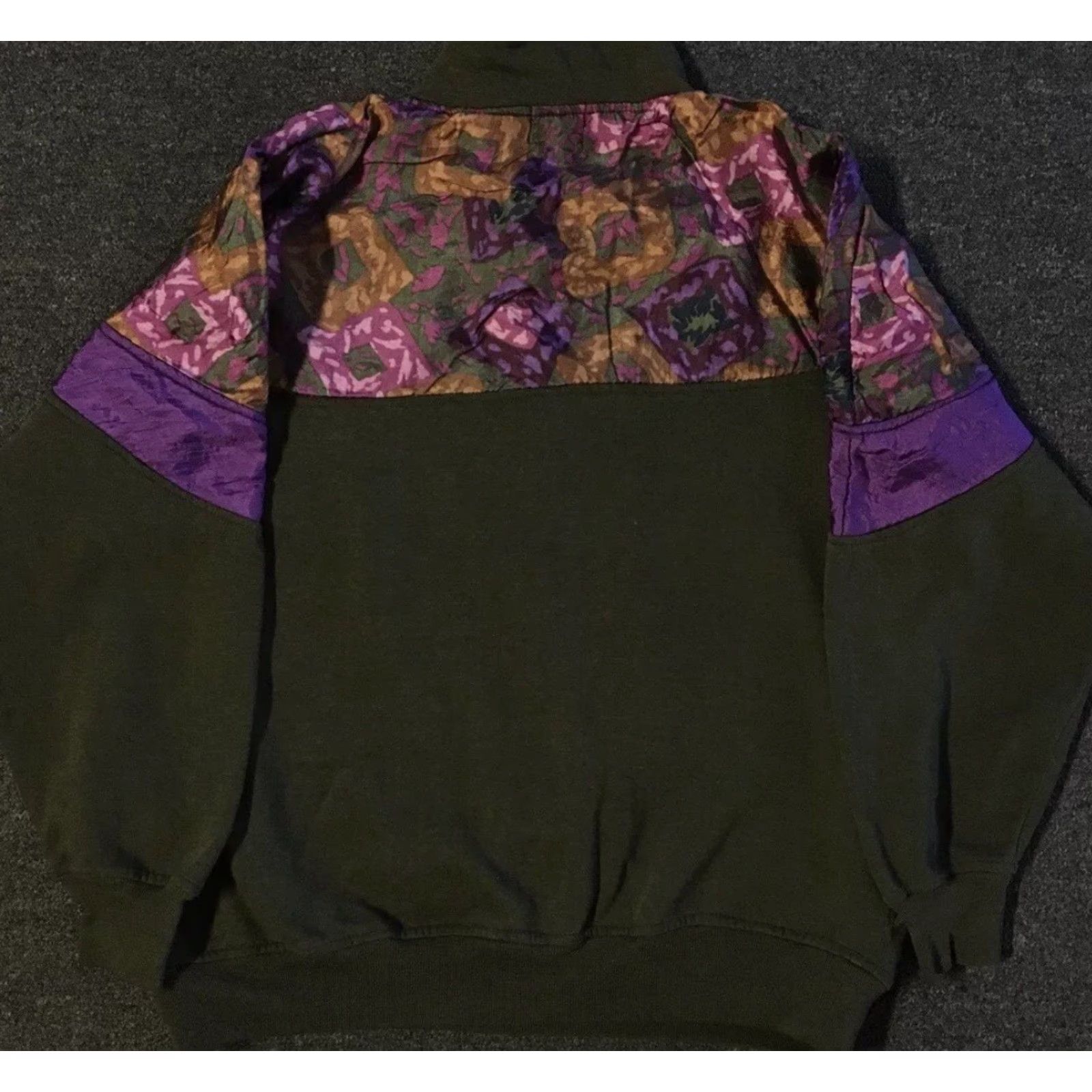 Vintage Vtg 90s Flower Faded All Over Print 1/4 Zip Hoodie S Green Unisex Adults Regular Size S Size US S / EU 44-46 / 1 - 2 Thumbnail