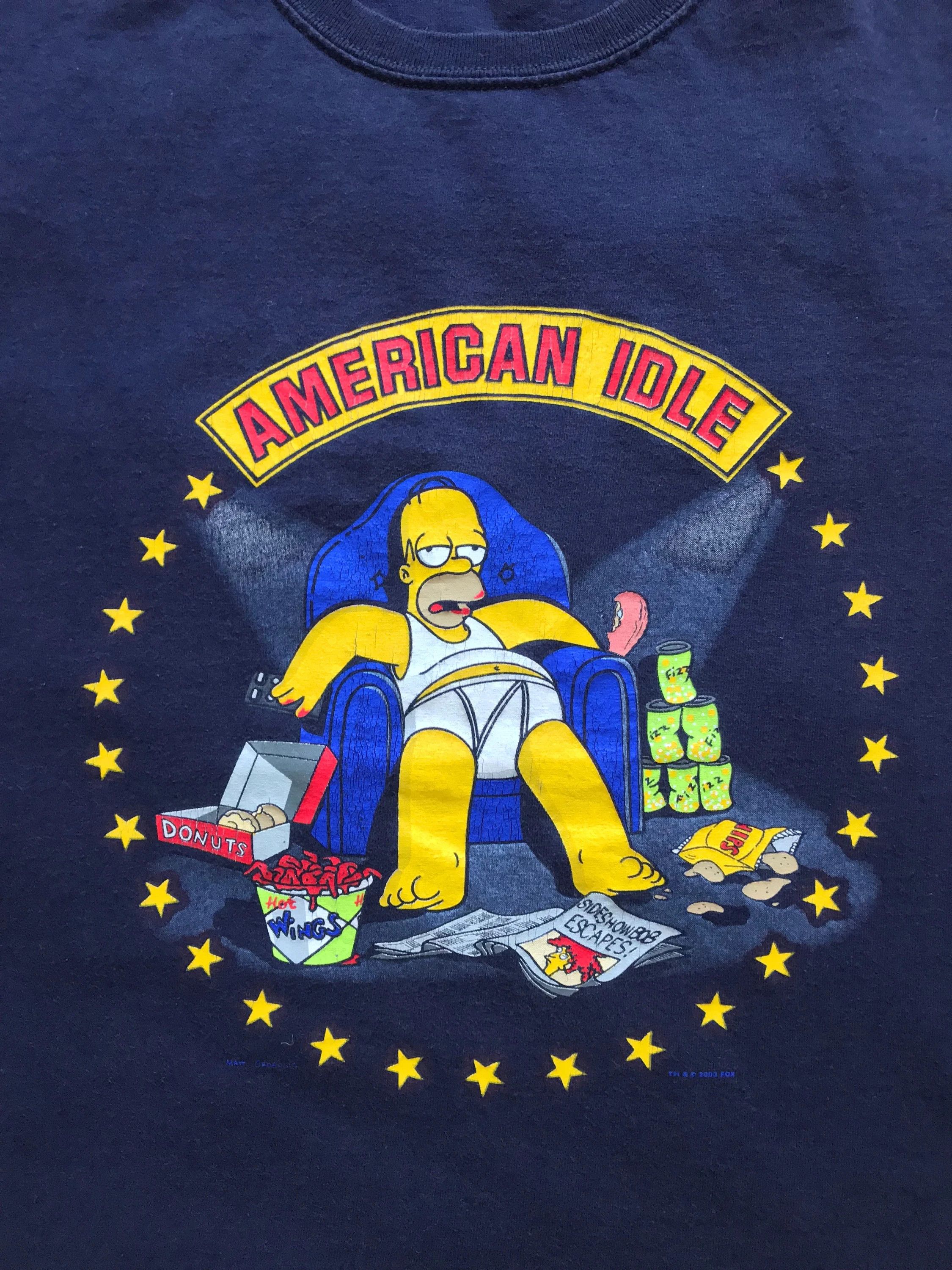 The Simpsons Vintage 2003 HOMER SIMPSON T shirt American Idle Tee Fox Y2K Size US XXL / EU 58 / 5 - 4 Thumbnail