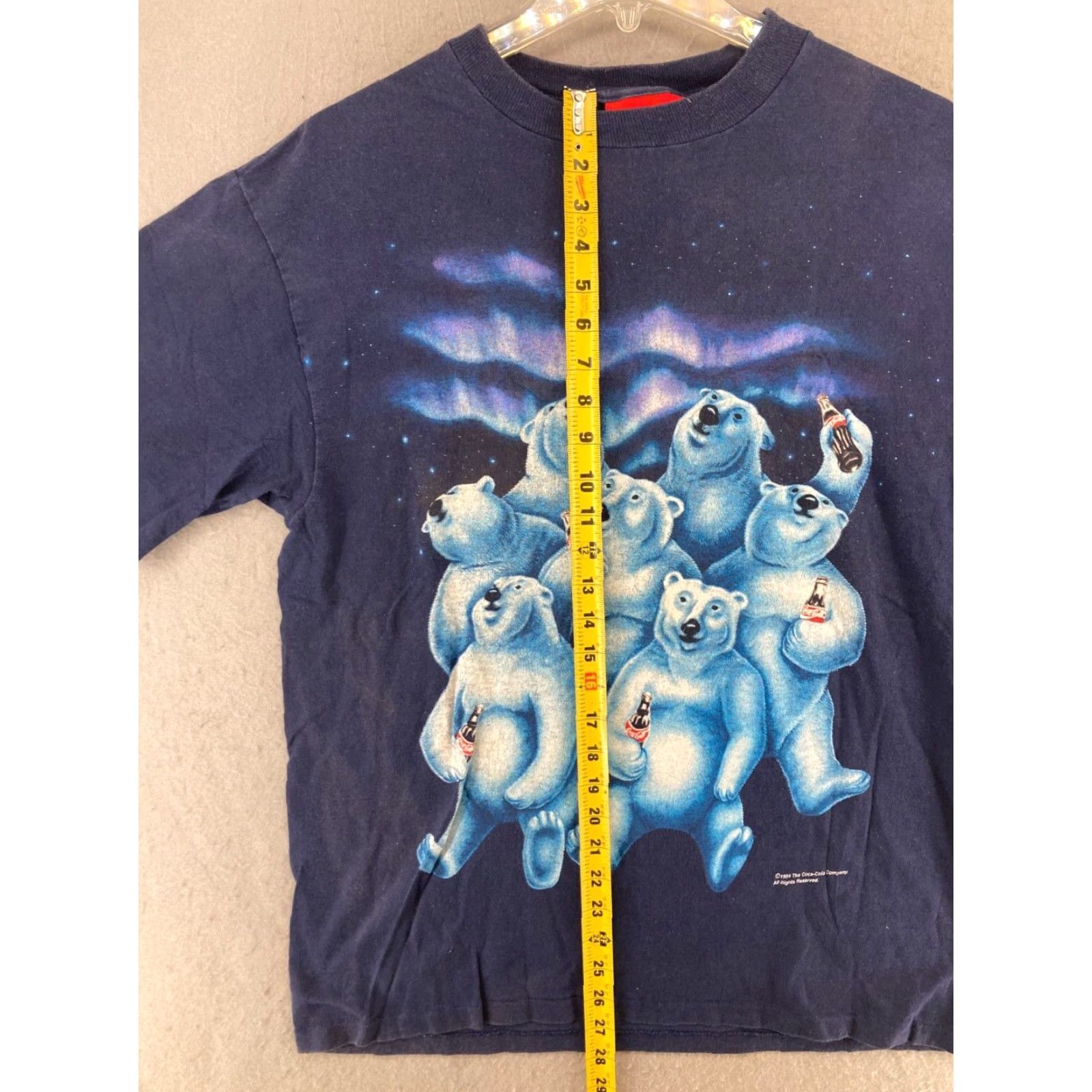 Vintage Coca-Cola Shirt Mens L Blue Vintage USA MADE Graphic Print Crew Neck Short Sleeve Cotton Knit Decade 90s Theme USA Size US L / EU 52-54 / 3 - 3 Thumbnail