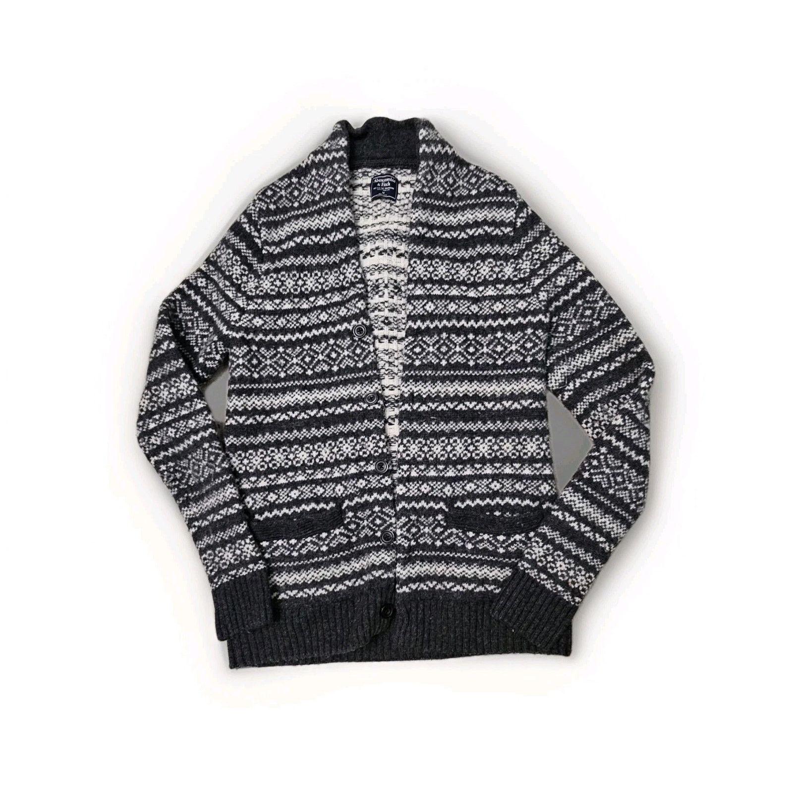 Abercrombie & Fitch Abercrombie & Fitch Vint Wool Heavy Chunky Cardigan Fair Isl Size US M / EU 48-50 / 2 - 1 Thumbnail