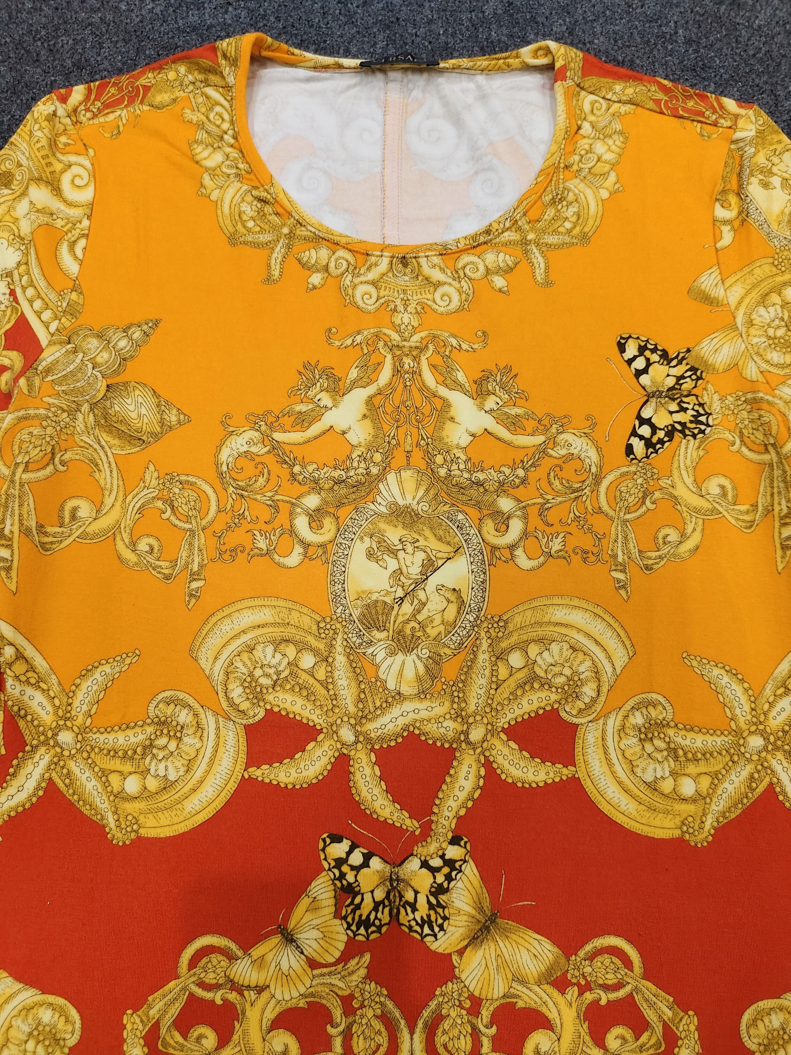 Versace Versace- Glam Style Baroque Marine Starfish Butterfly Tee Size L / US 10 / IT 46 - 6 Thumbnail