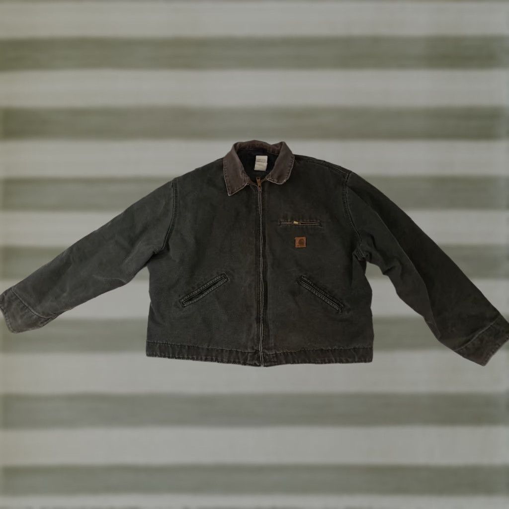 Carhartt VINTAGE Carhartt J97 Moss Green 2XL Full Zip Bomber Jacket Unisex Adults Winter Lined Polyester Canvas Workwear Green Jacket Size US XXL / EU 58 / 5 - 1 Thumbnail