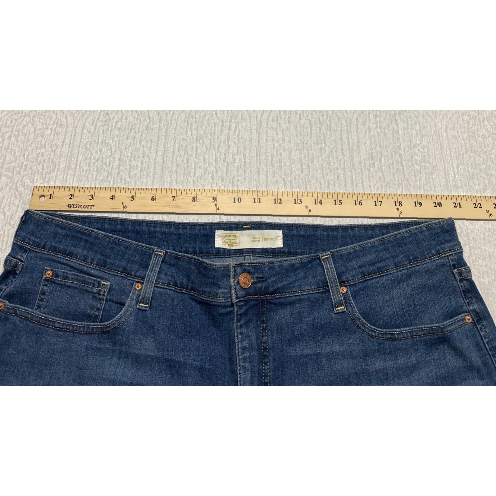 Vintage Levi Strauss Signature by Levi Strauss & Co. Jeans Bootcut 41×29 Womens 22S Plus Blue Denim 5-Pocket Shaping Stretch Size 27" / US 4 / IT 40 - 3 Thumbnail