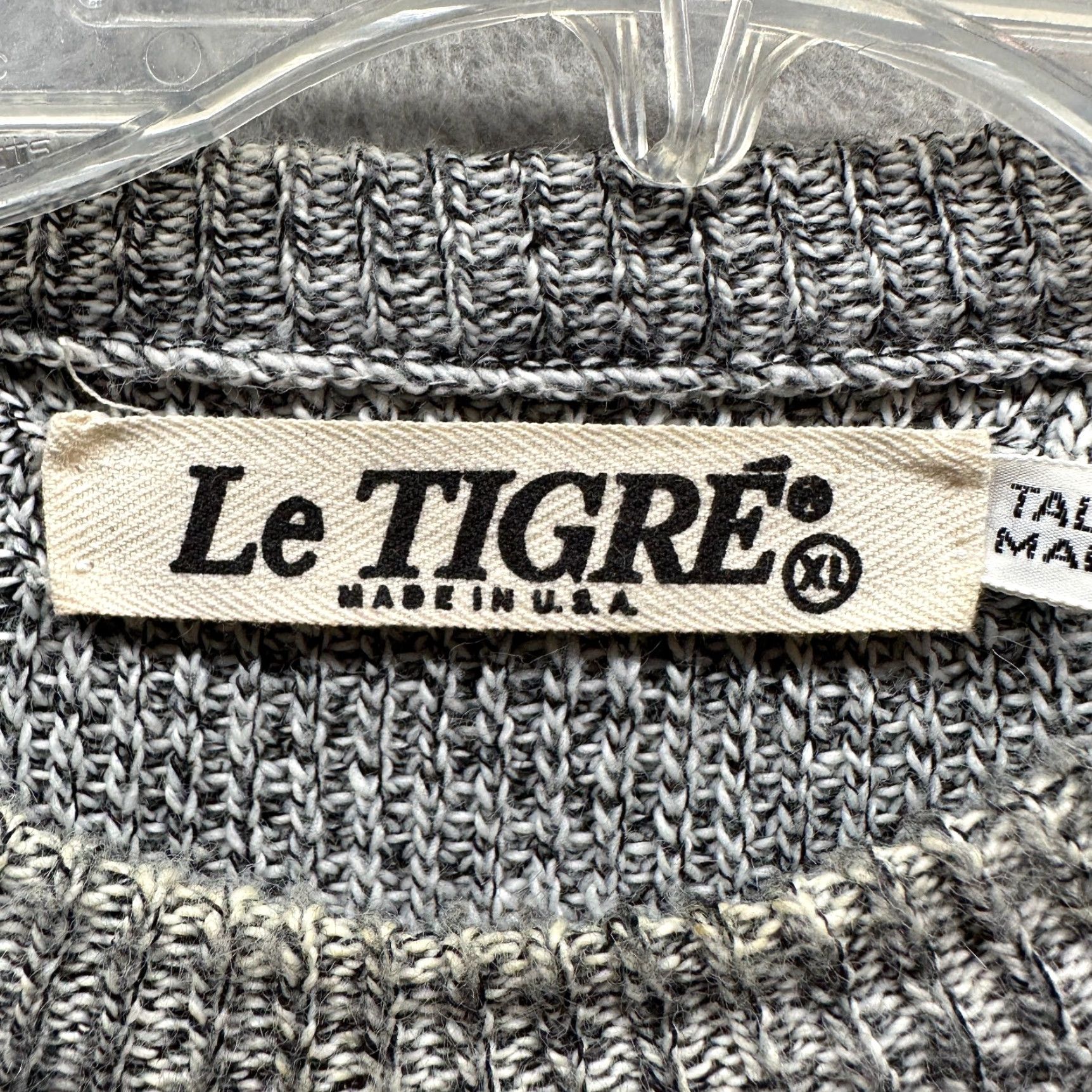 Vintage VINTAGE Le Tigre Sweater Mens XL Black White Fleck 80s Made in USA Size US XL / EU 56 / 4 - 6 Thumbnail