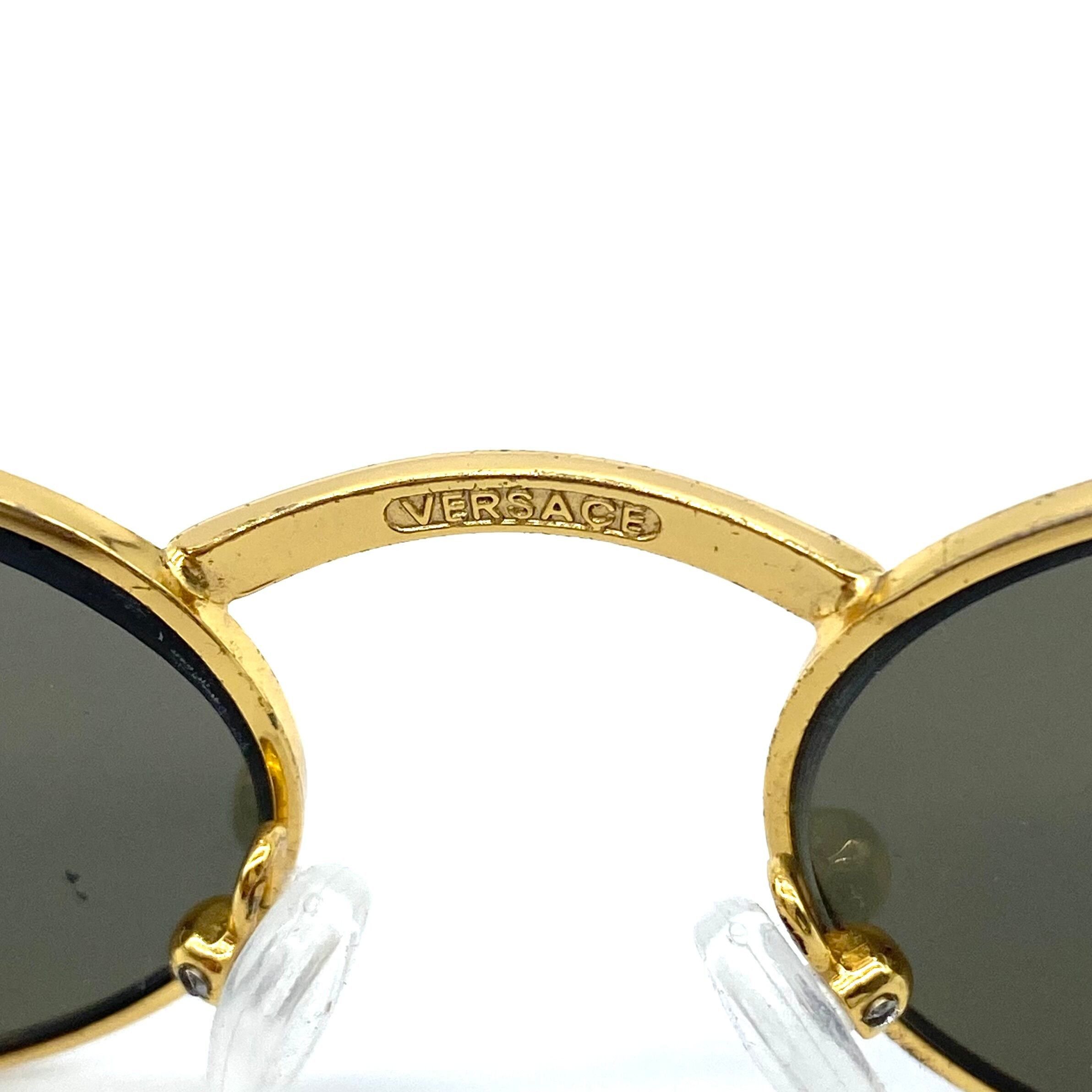 Versace Vintage VERSACE Sunglass Gold Frame Size ONE SIZE - 7 Thumbnail