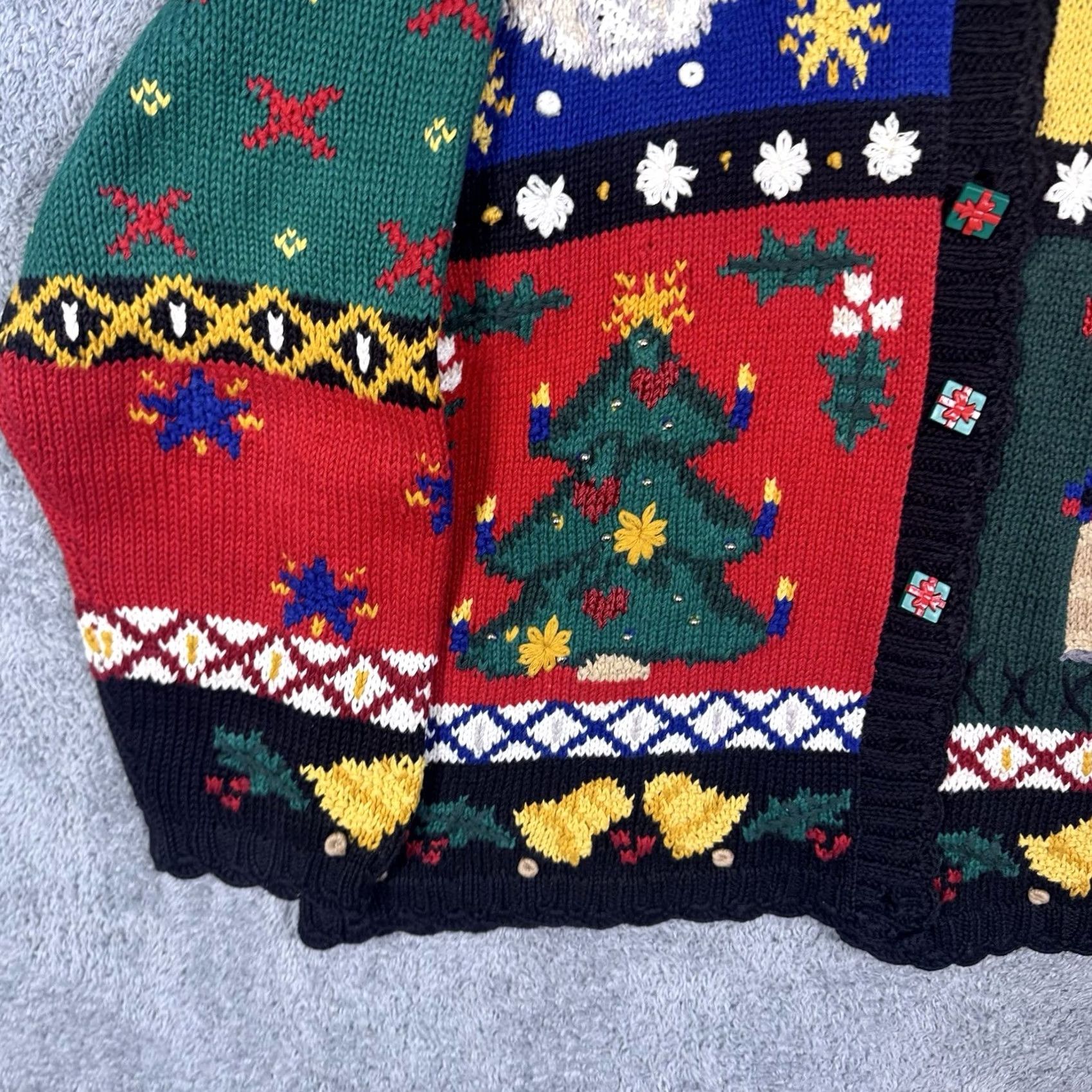 Vintage Signatures Northern Isles Women Cardigan - Geometric Knit Sweater - 1X Size XL / US 12-14 / IT 48-50 - 3 Thumbnail