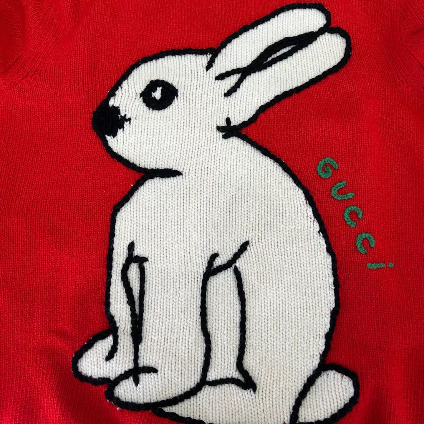 Gucci Gucci Rabbit Pattern Red Sweater XXS Size US XXS / EU 40 - 6 Thumbnail
