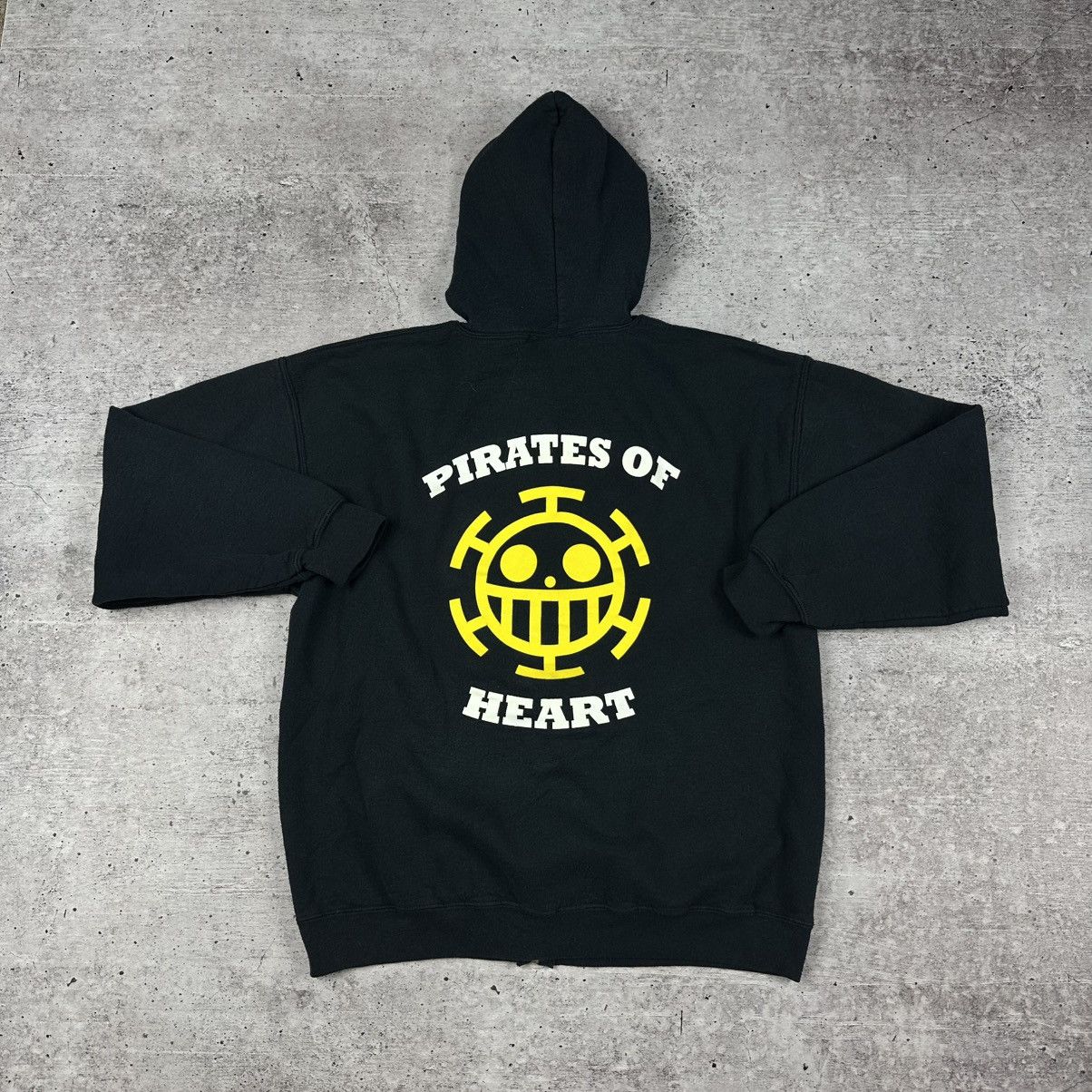 Vintage One Piece Pirates Heart Zip Hoodie