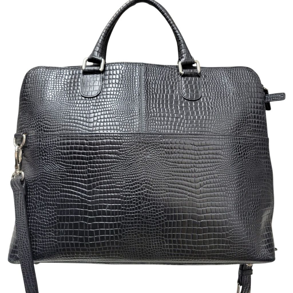 Other Levenger Crocodile Embossed Genuine Leather Messenger Briefc Size ONE SIZE - 1 Thumbnail