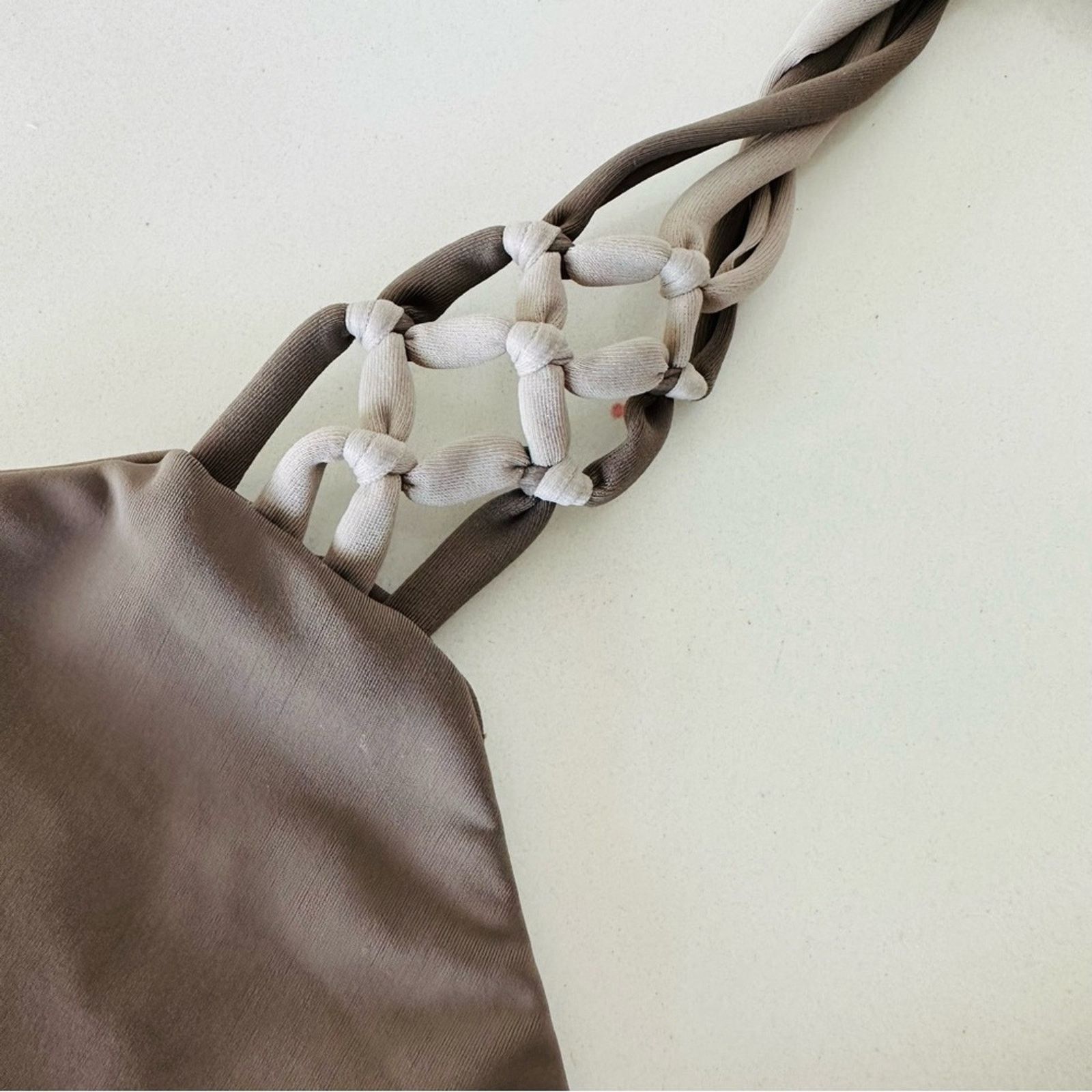 Anthropologie ANTHROPOLOGIE SIEMPRE GOLDEN Beige Cream Halter Bikini Top Size ONE SIZE - 5 Thumbnail
