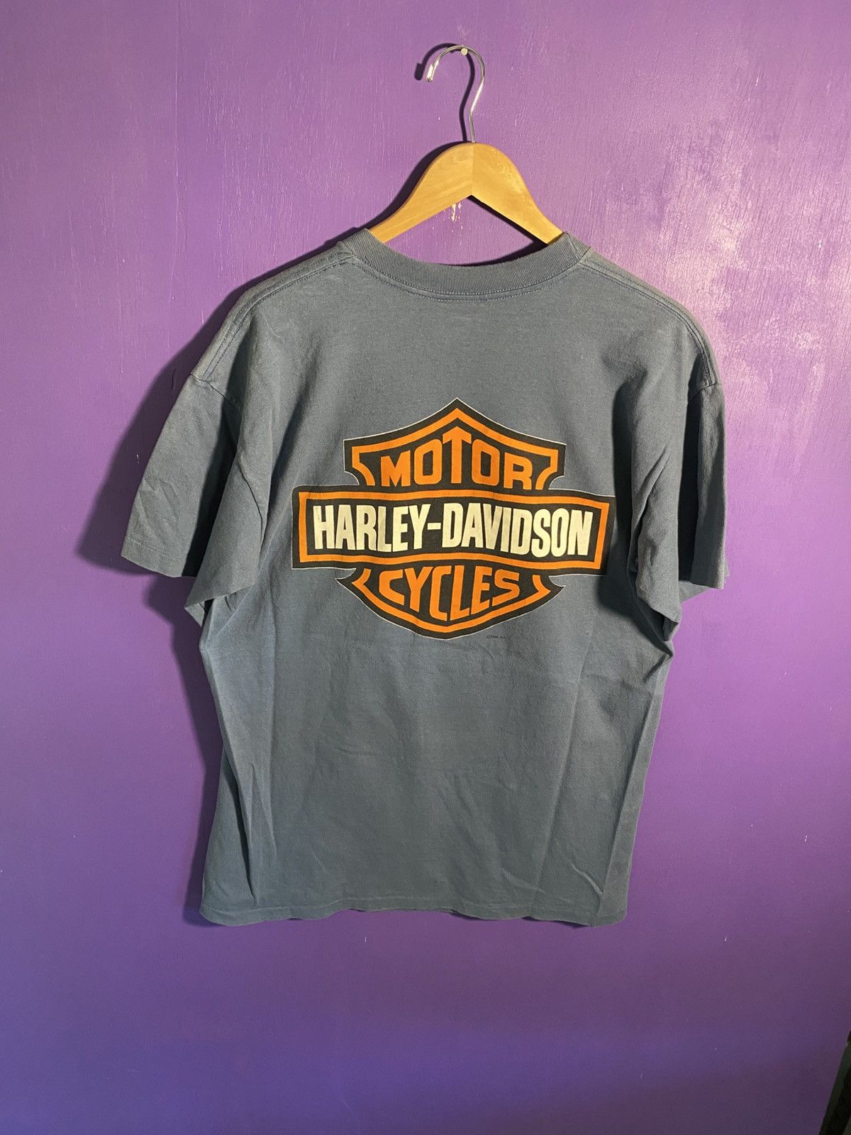 Harley Davidson × Vintage Vintage 90s Harley Davidson brick wall t-shirt Size US XL / EU 56 / 4 - 2 Thumbnail
