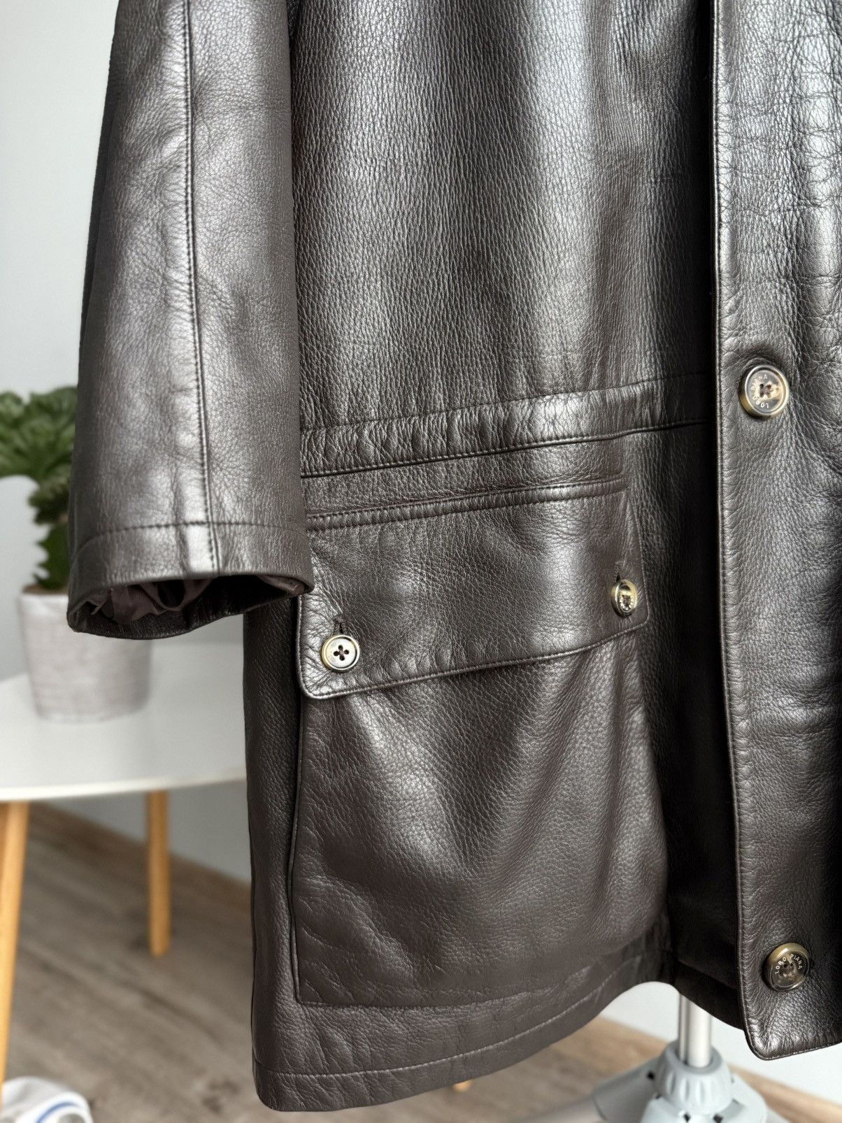 Loro Piana Loro Piana Brown Deer Leather Cashmere Lined Coat 3/4 sleeve Size US L / EU 52-54 / 3 - 8 Thumbnail