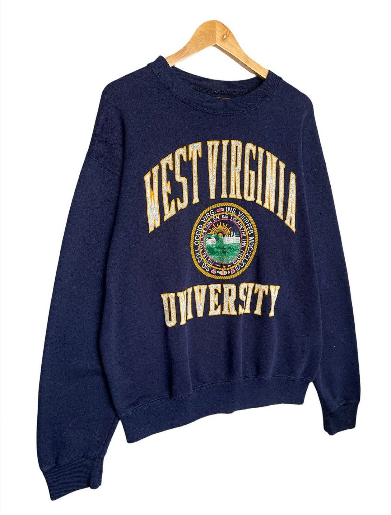 Vintage Vintage 90's West Virginia University Crewneck Sweatshirt Size US L / EU 52-54 / 3 - 3 Thumbnail