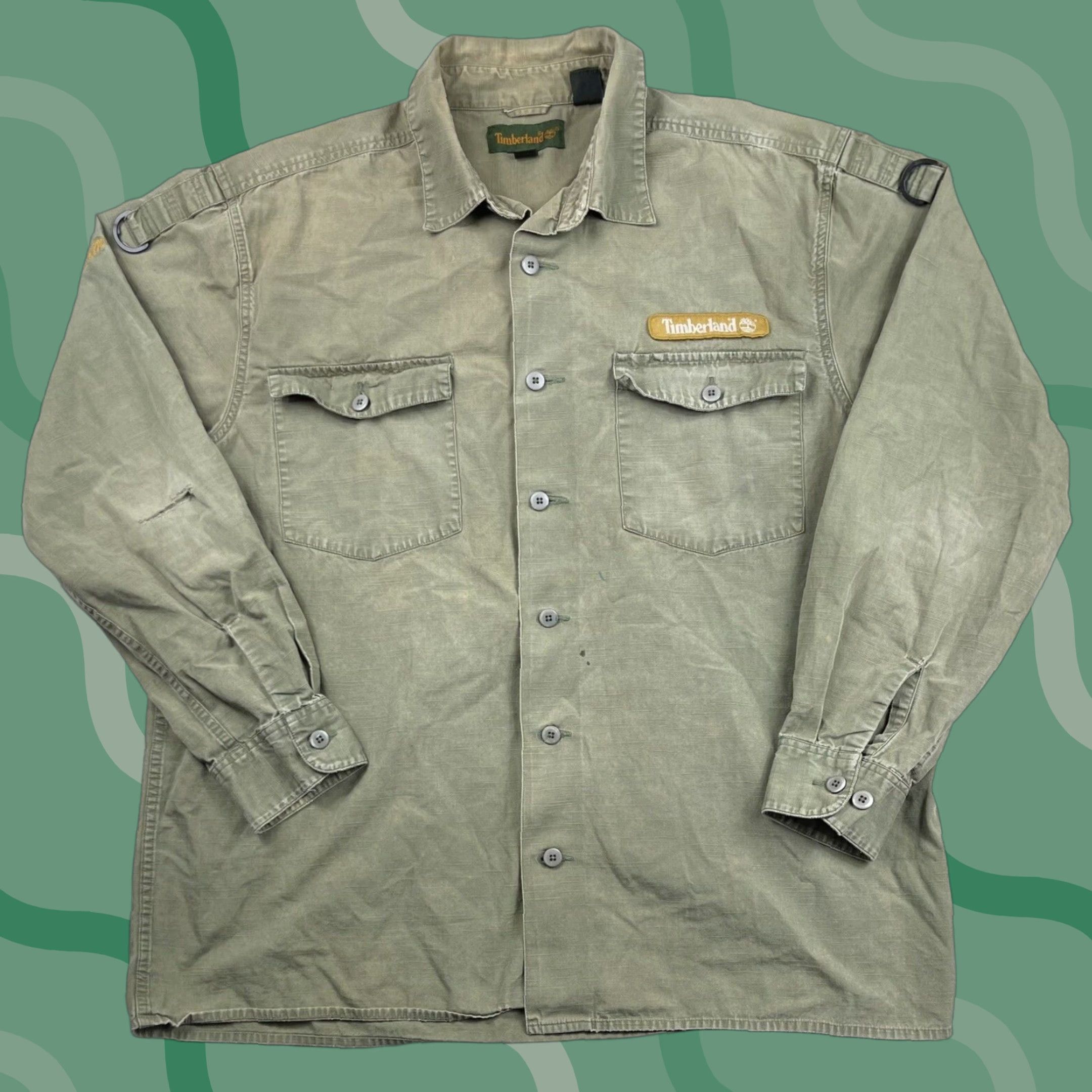 Timberland VINTAGE Timberland Military Jacket XL Green Distressed Classic Outdoor Mens Size US XL / EU 56 / 4 - 1 Thumbnail