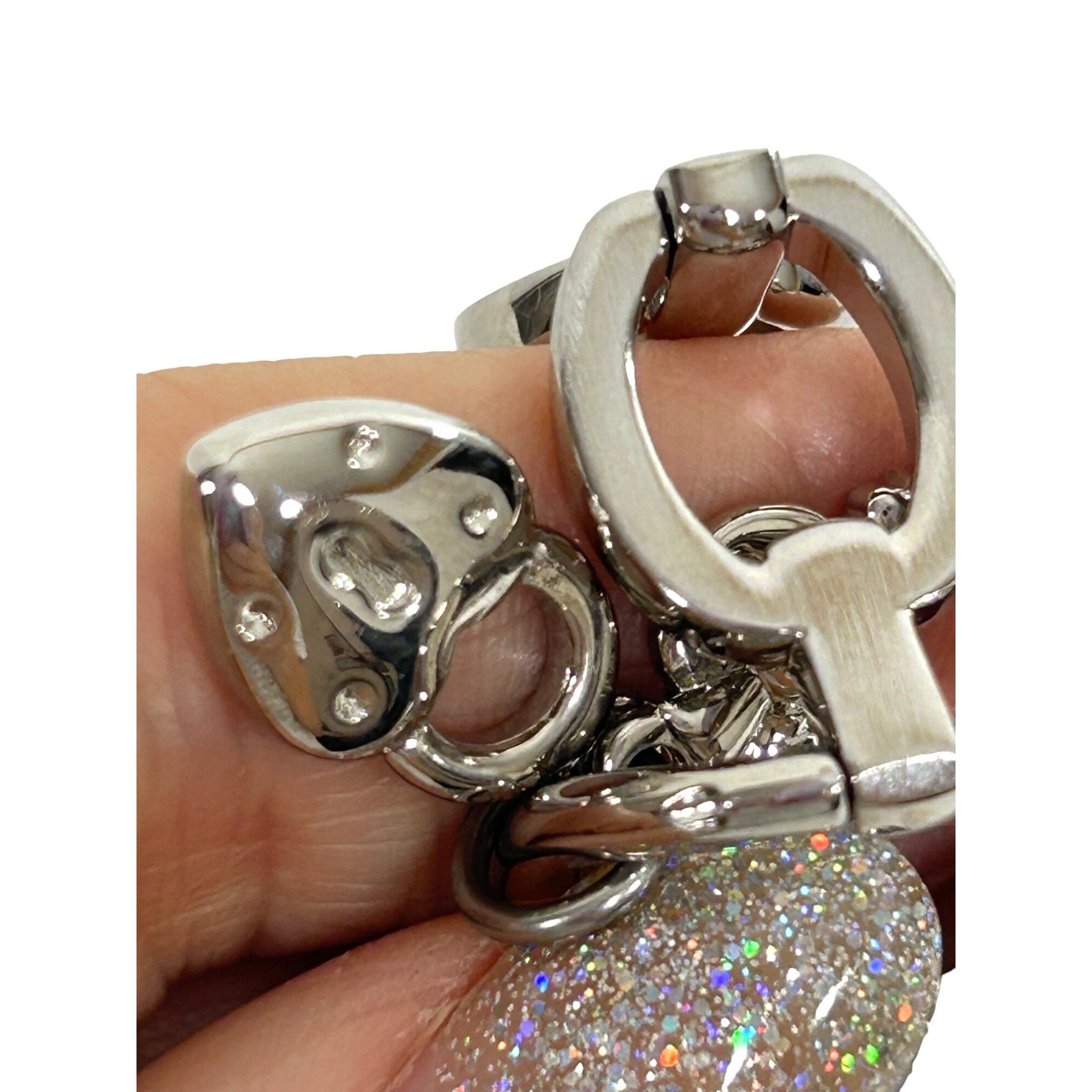 Fossil × Jennifer Lopez Jennifer Lopez Heart Wristwatch Vtg Lock Key Charms White Mo Size ONE SIZE - 11 Thumbnail