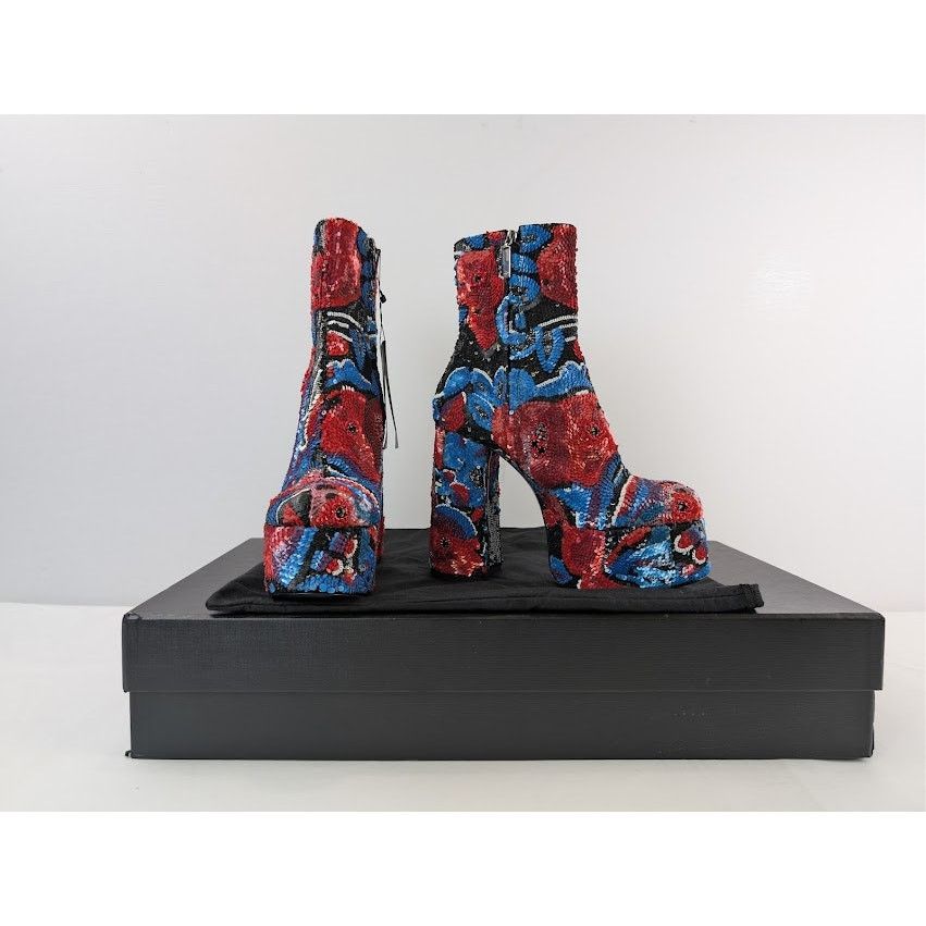 Saint Laurent Paris o1rshd1 Billy Sequence Embellished Platform Ankle Boots Size US 10 / IT 40 - 20 Thumbnail