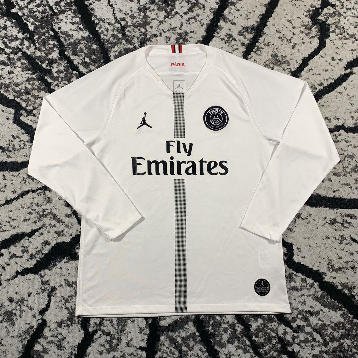 Jordan Brand Nike Soccer Jersey PSG Jordan Fly Emirates Jersey Longsleeve Tshirt Tee Soccer Grailed