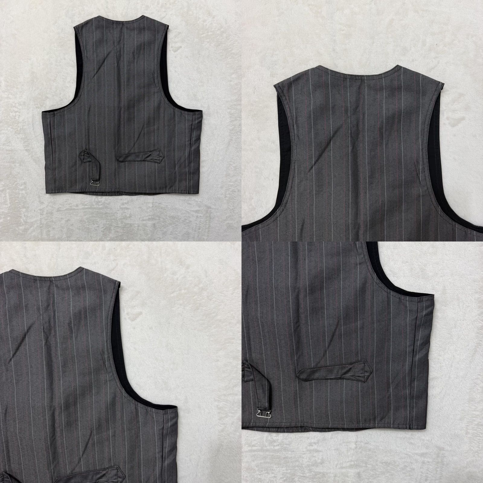 Scully Scully Vest Mens M Gray Pinstripe Waistcoat Suit Western Notch Lapel Dress Formal Business 3 Piece Boys? Womens? Size US M / EU 48-50 / 2 - 8 Thumbnail