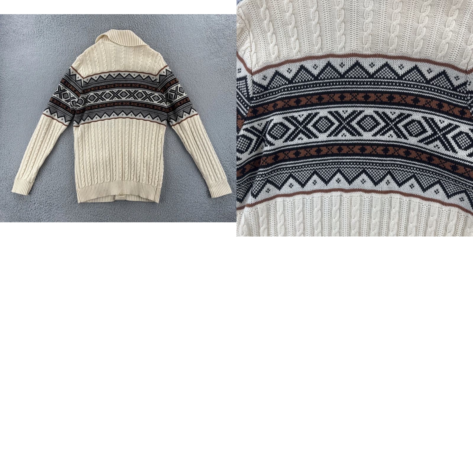 Vintage VINTAGE Tundra Mens Large Virgin Wool Button Up Cardigan Sweater Made In Canada Size US L / EU 52-54 / 3 - 9 Thumbnail