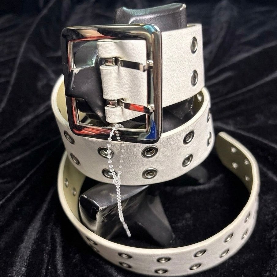 Other White Y2K Double Grommet Belt Size ONE SIZE - 3 Thumbnail