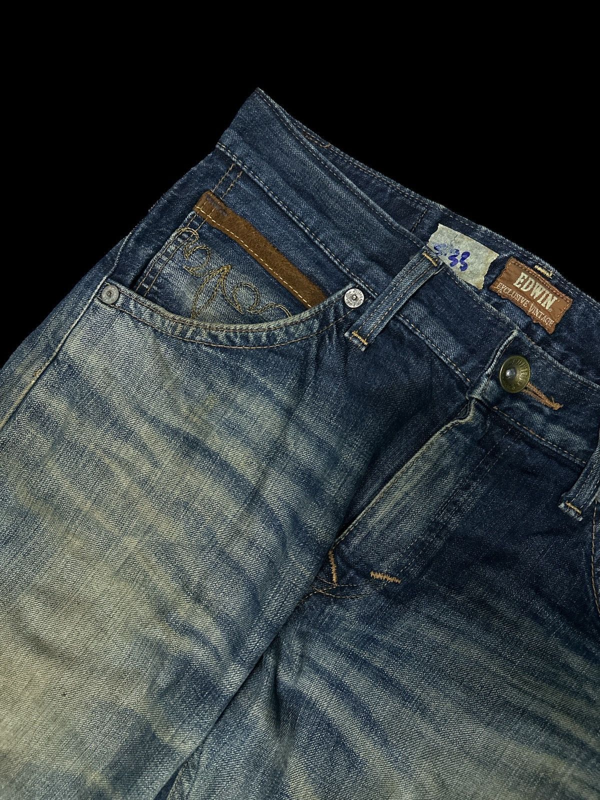 Japanese Brand Distress Denim💥 Vintage Edwin Denim Distress Japanese🎌 Size US 34 / EU 50 - 3 Thumbnail