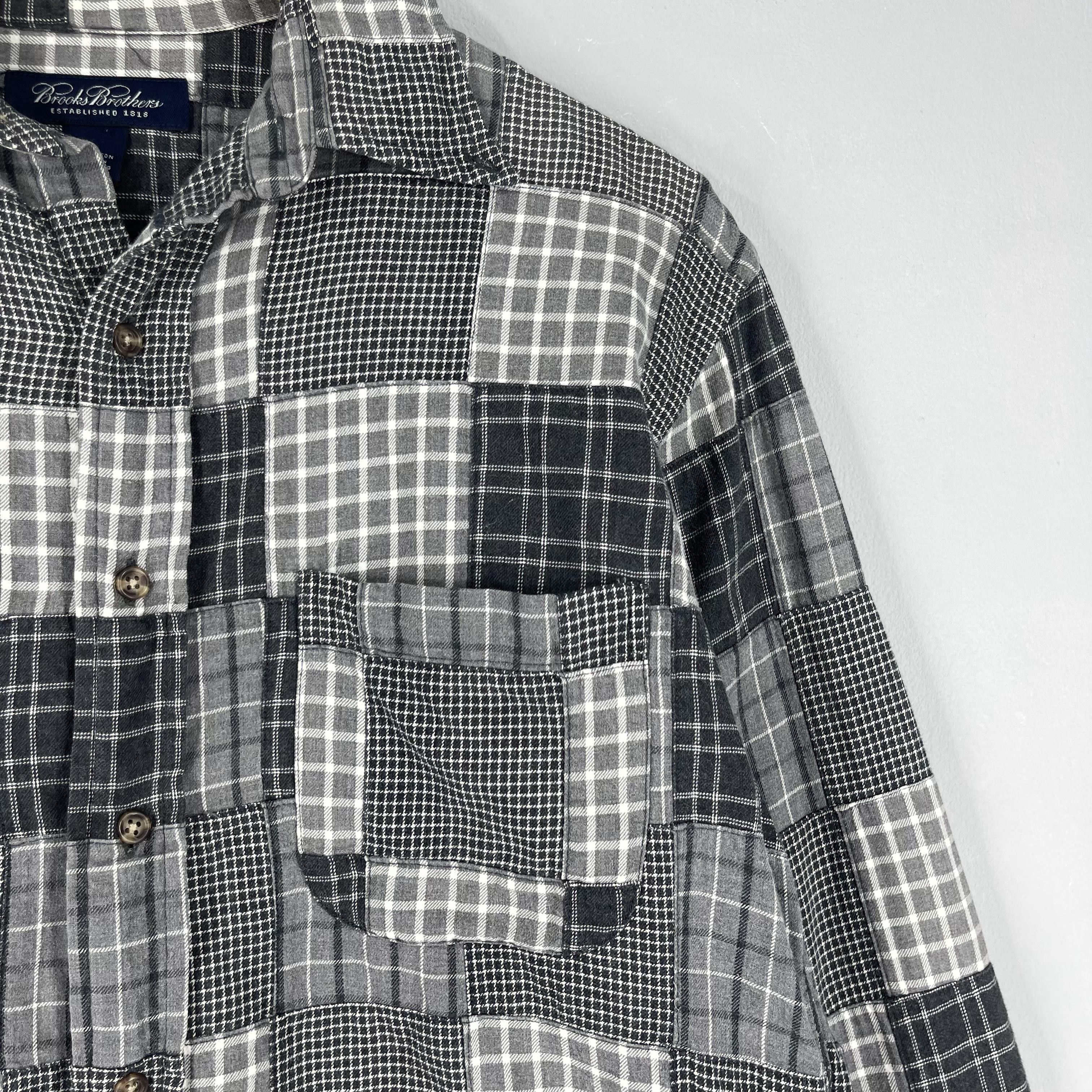 Flannel Vintage Patchwork Boro Flannel Gray Reconstruct Shirt Small Size US S / EU 44-46 / 1 - 3 Thumbnail
