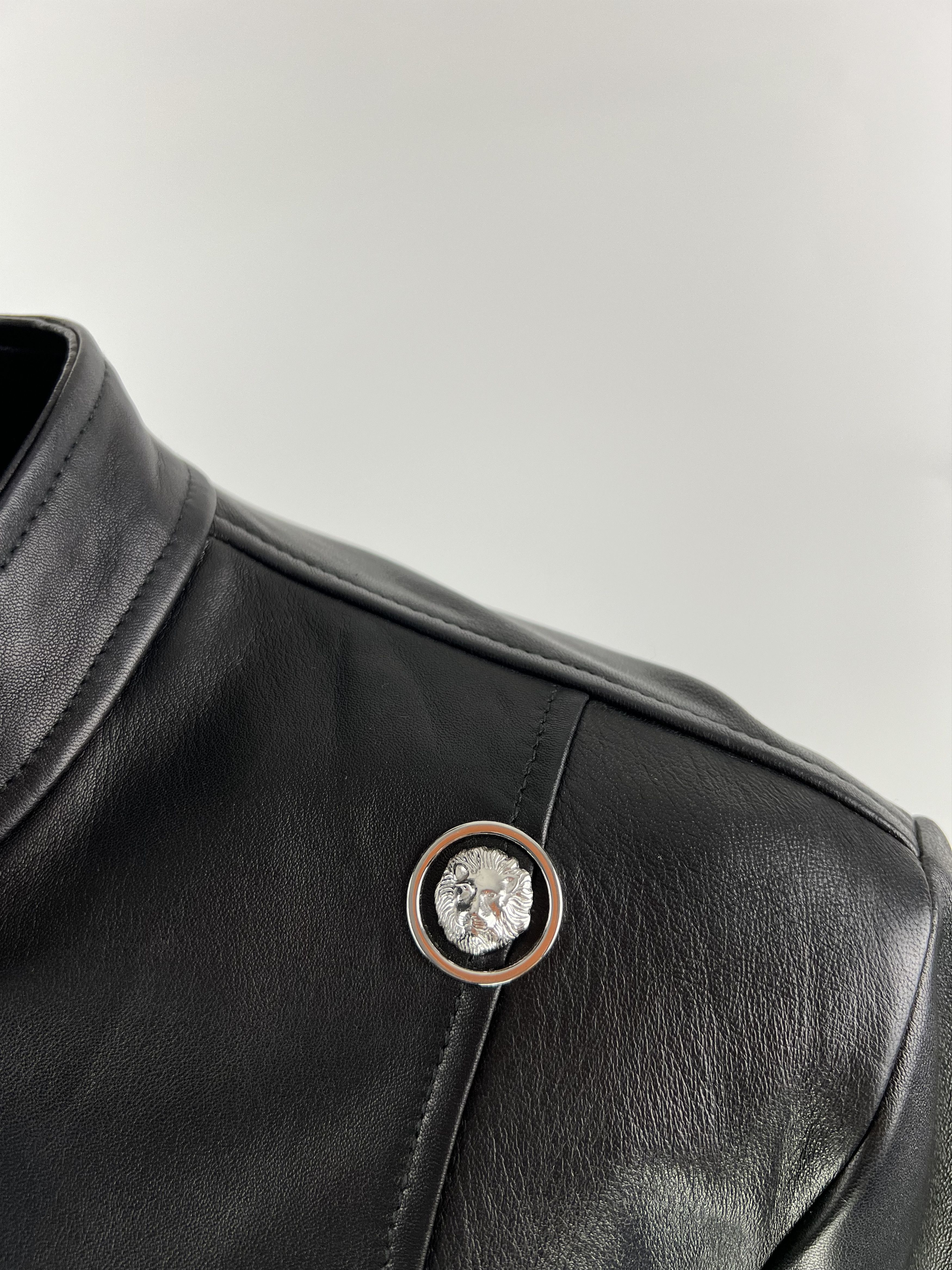 Versace Versus Versace Black Leather Full Zip Jacket Size IT46 Size L / US 10 / IT 46 - 7 Thumbnail