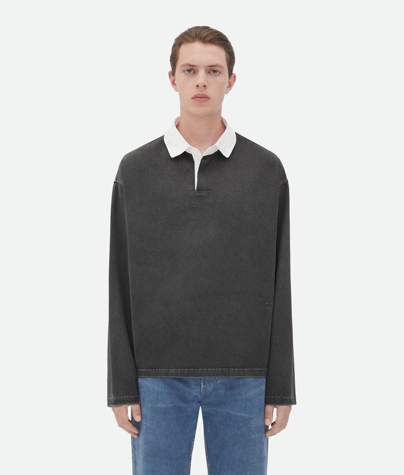 Bottega Veneta o1s1rm1125 Washed Out Jersey Polo Shirt in Gray Size US S / EU 44-46 / 1 - 1 Thumbnail