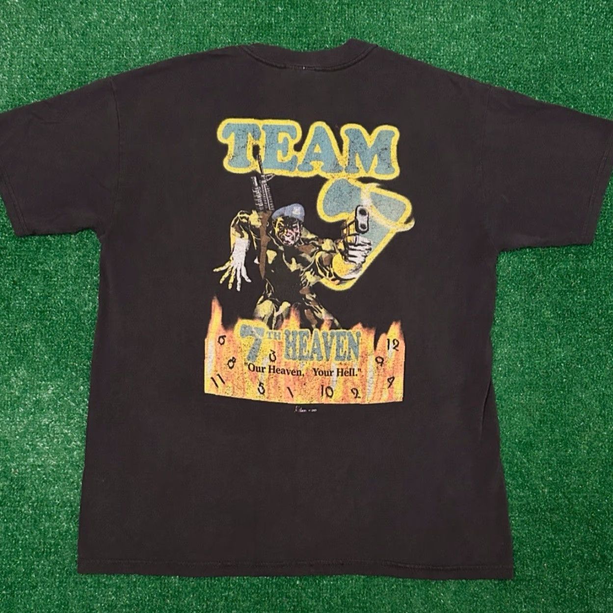 Vintage VINTAGE 90s Y2K Air Force Security Forces Heaven Hell Gun VTG Shirt Mens M Black 90s Y2K Air Force Punk Grunge Hip Hop Mens M Size US M / EU 48-50 / 2 - 4 Thumbnail