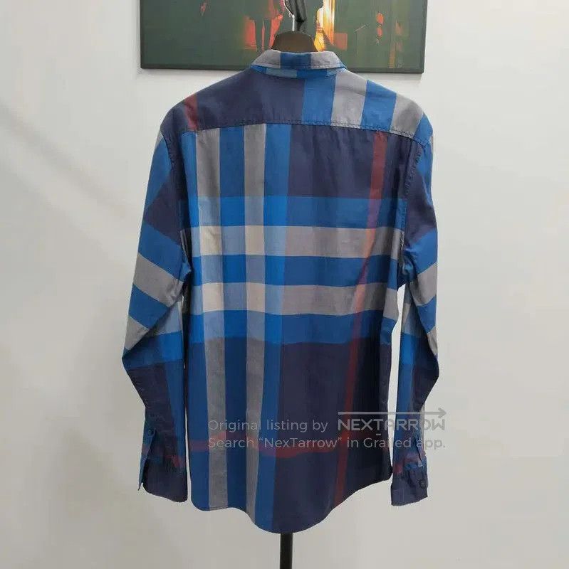 Burberry Burberry Long Sleeve Cotton Shirt in Blue Plaid. Size US L / EU 52-54 / 3 - 2 Thumbnail