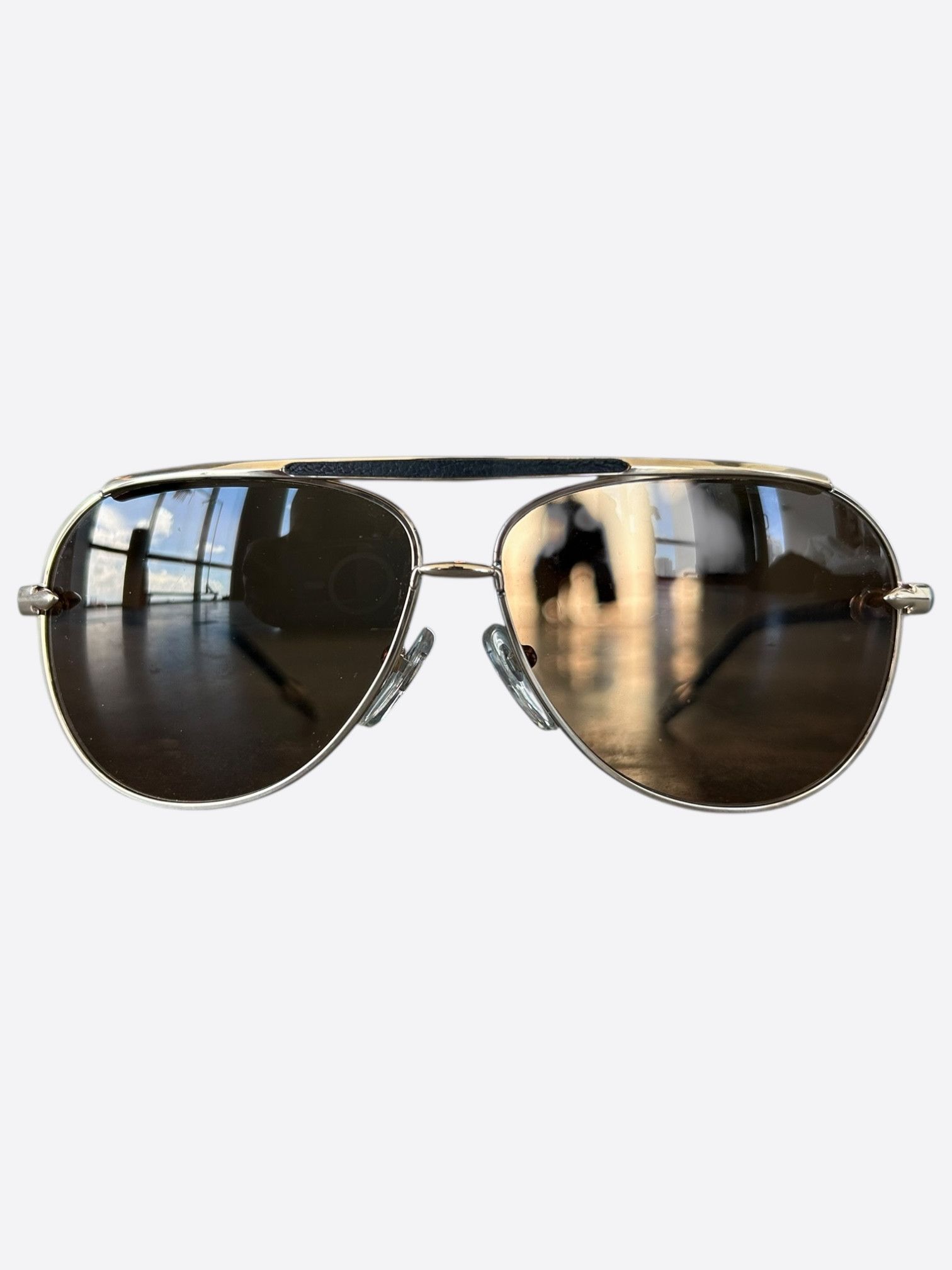 Chrome Hearts Chrome Hearts Silver Zelda Muncher Aviator Glasses Size ONE SIZE - 1 Thumbnail