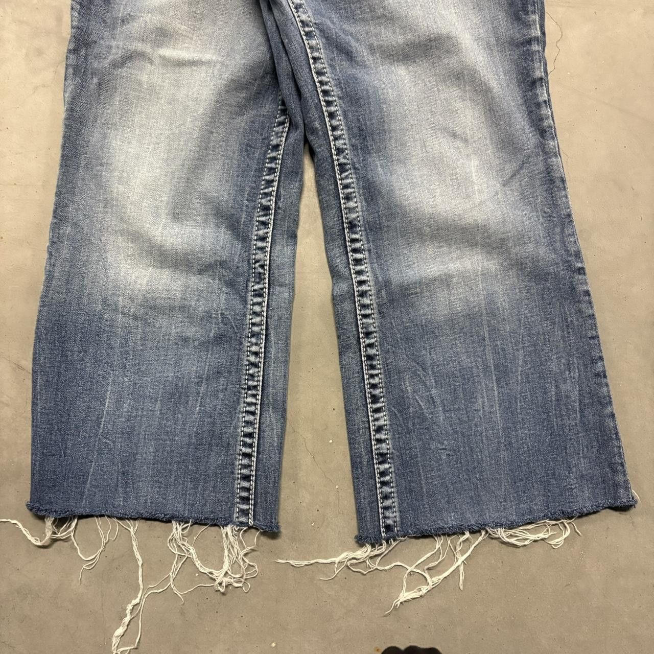 Japanese Brand × Vintage Crazy Vintage Y2K/2000s Baggy Short Medium Wash Denim Jeans! Size US 36 / EU 52 - 3 Thumbnail