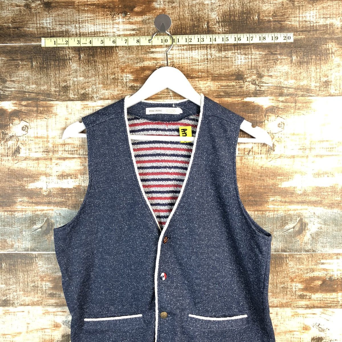Homespun Knitwear × Japanese Brand × Vintage Pinc Ponc Blue vintage Vest #A1283 Size M / US 6-8 / IT 42-44 - 2 Thumbnail