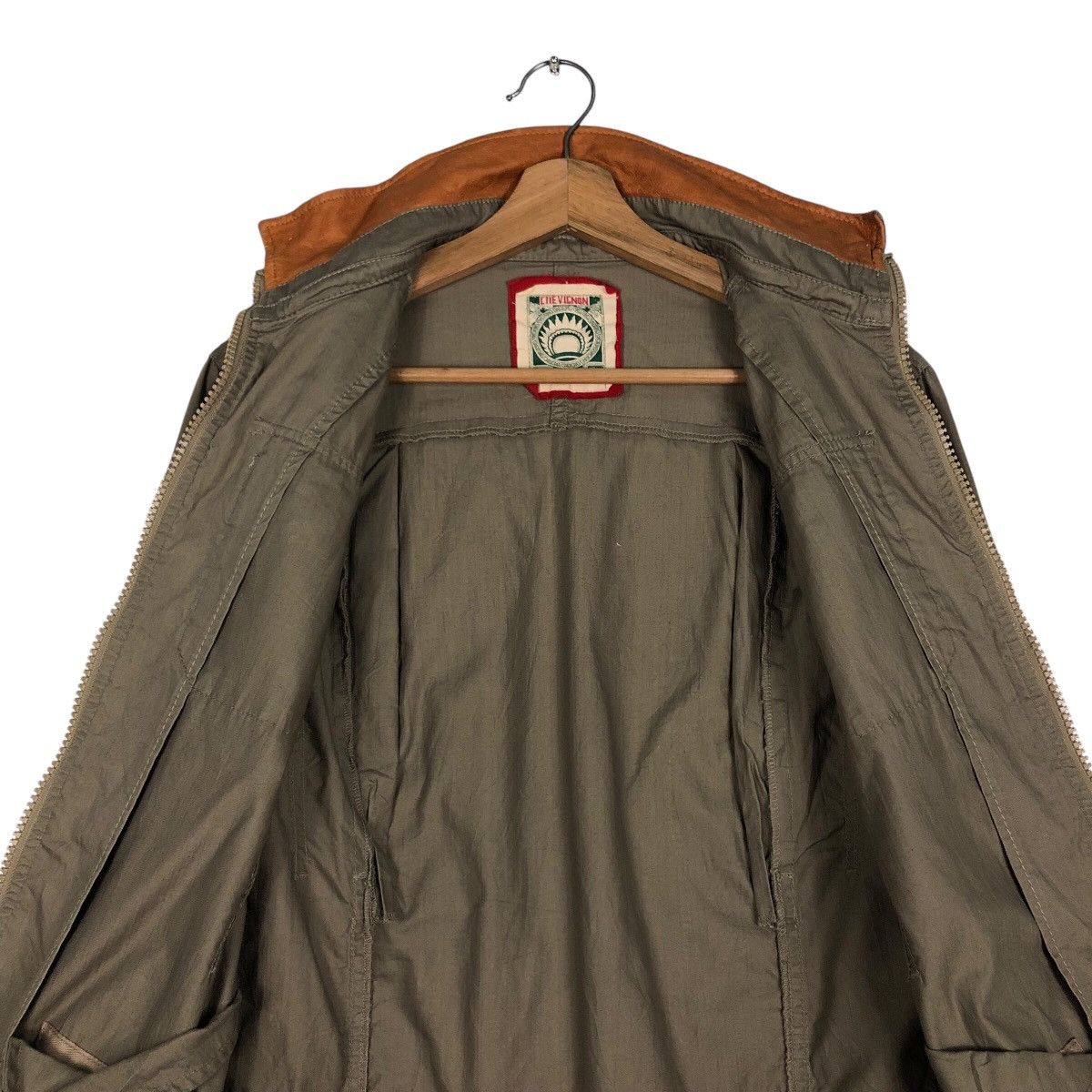 Chevignon 📌Vintage Biker Jacket Chevignon Leather Collar Rare Design Size US M / EU 48-50 / 2 - 15 Thumbnail