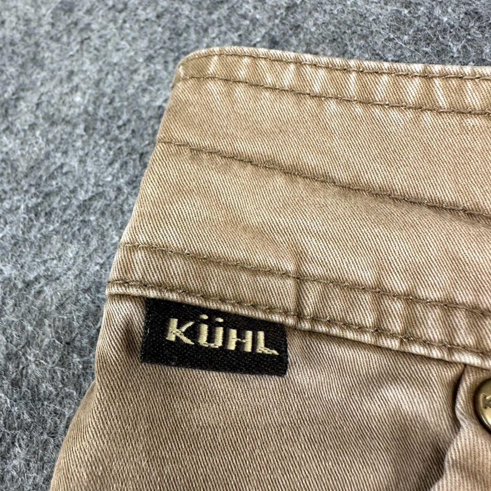 Vintage Kuhl Pants Mens 38x30 Brown Tan Canvas Carpenter Tapered 90s Vintage Logo Casual Workwear Size US 38 / EU 54 - 5 Thumbnail