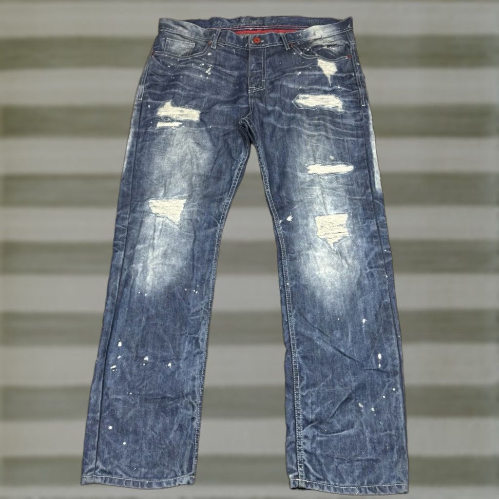 VINTAGE Jordan Craig Jeans Men 38x32 Straight Fit Blue Distressed