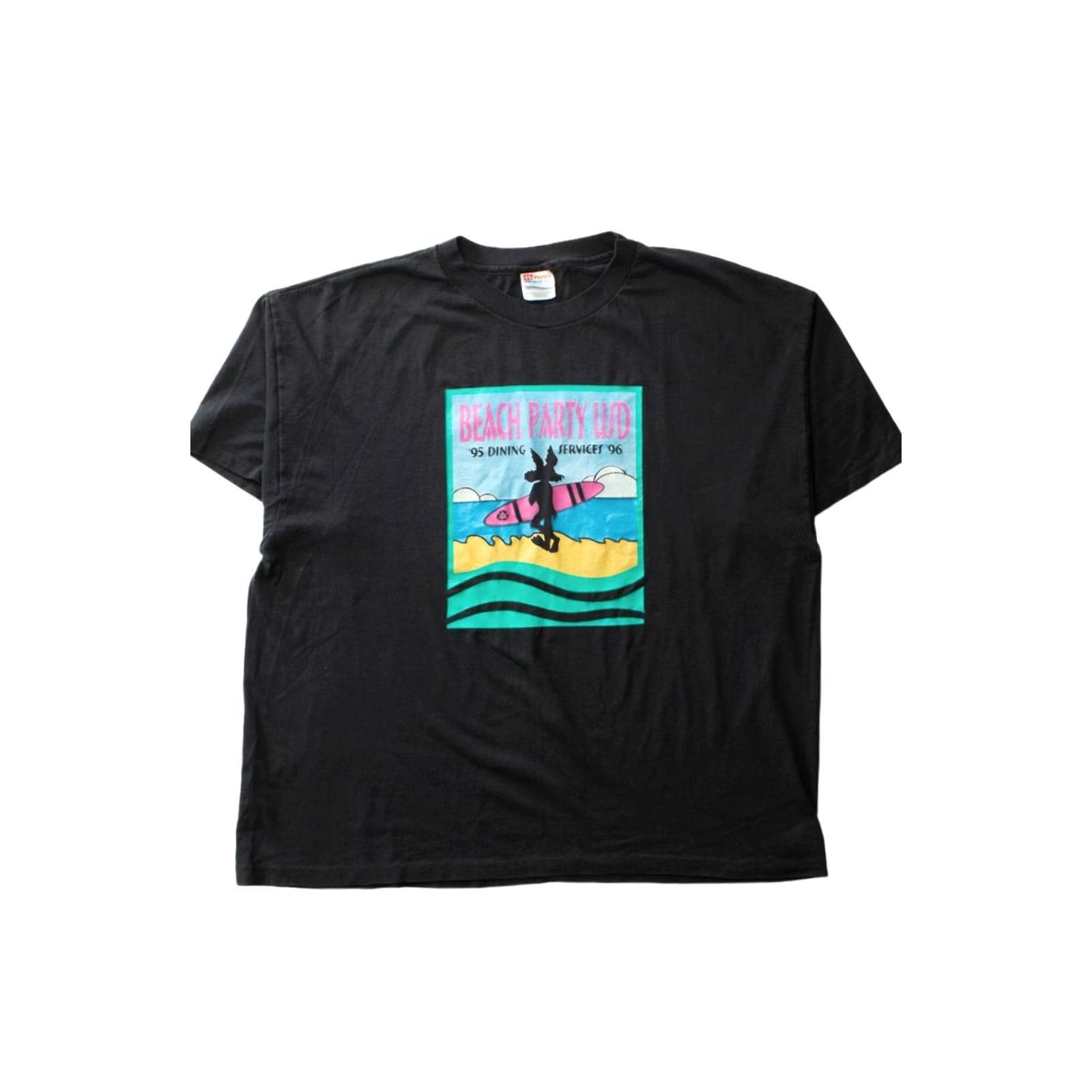 Hanes VINTAGE Hanes T-Shirt Black XX-Large 1990s Wile E. Coyote Beach Party USD Unisex Adults Size US XXL / EU 58 / 5 - 2 Thumbnail