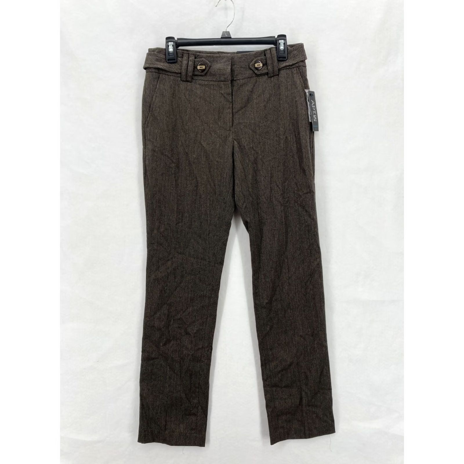 Apt. 9 Apt. 9 Maxwell Dress Pants Women's 6 Straight Leg Brown Stretch Fabric Mid Rise Size 24" / US 00 / IT 34 - 2 Thumbnail